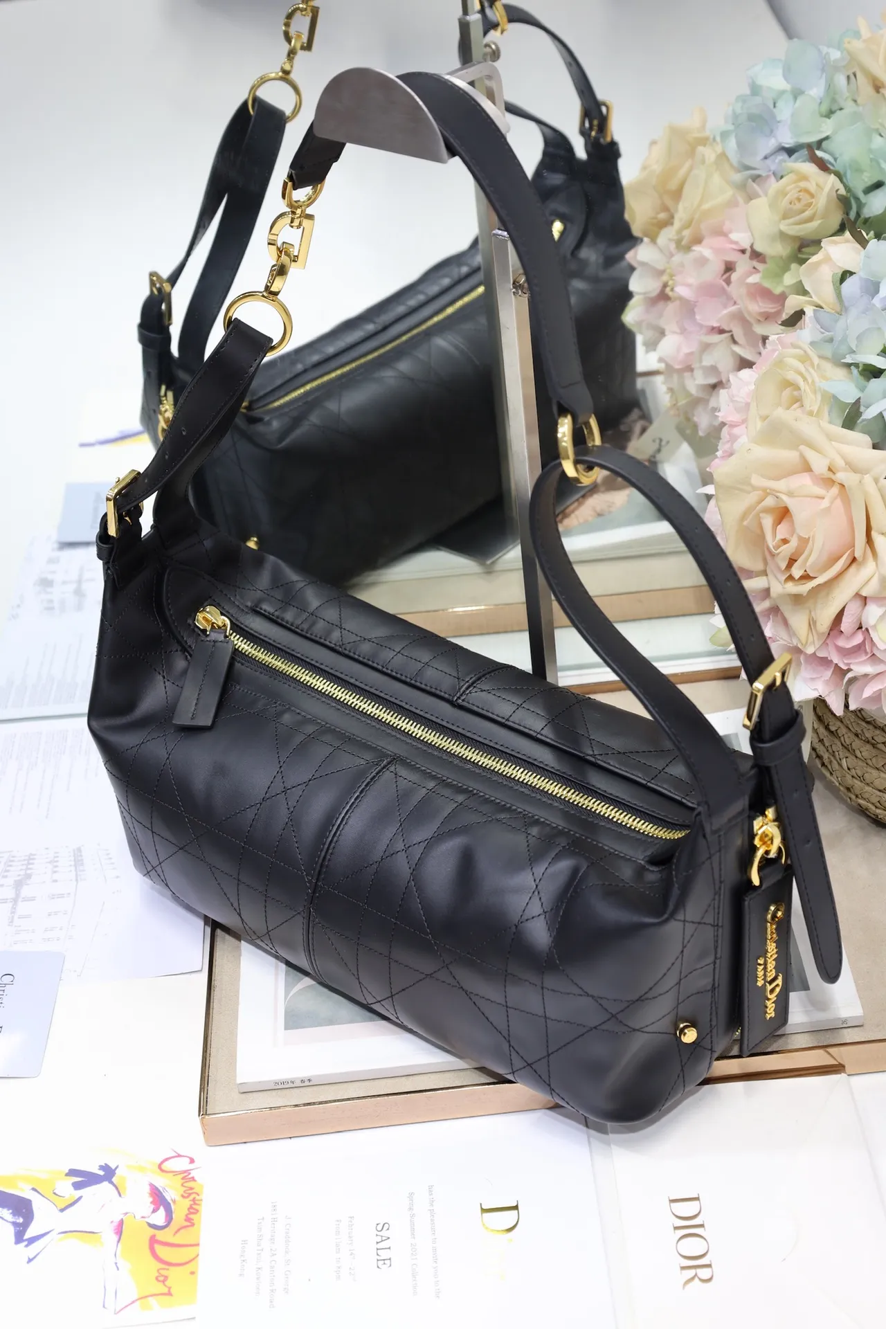 Christian Dior D-Journey 中号手袋 黑色平纹式 - 画像 (4)