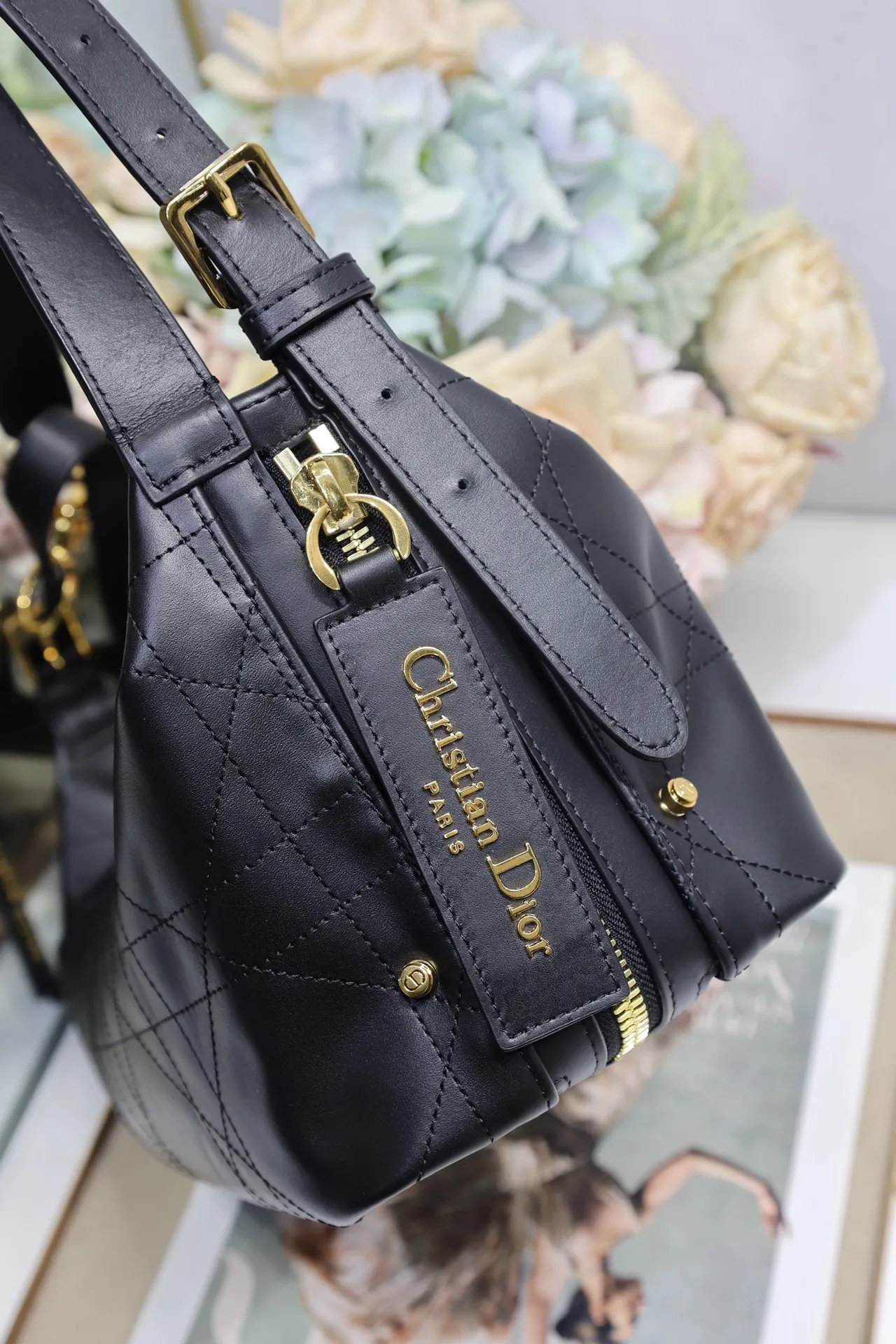 Christian Dior D-Journey 中号手袋 黑色平纹式 - 画像 (5)