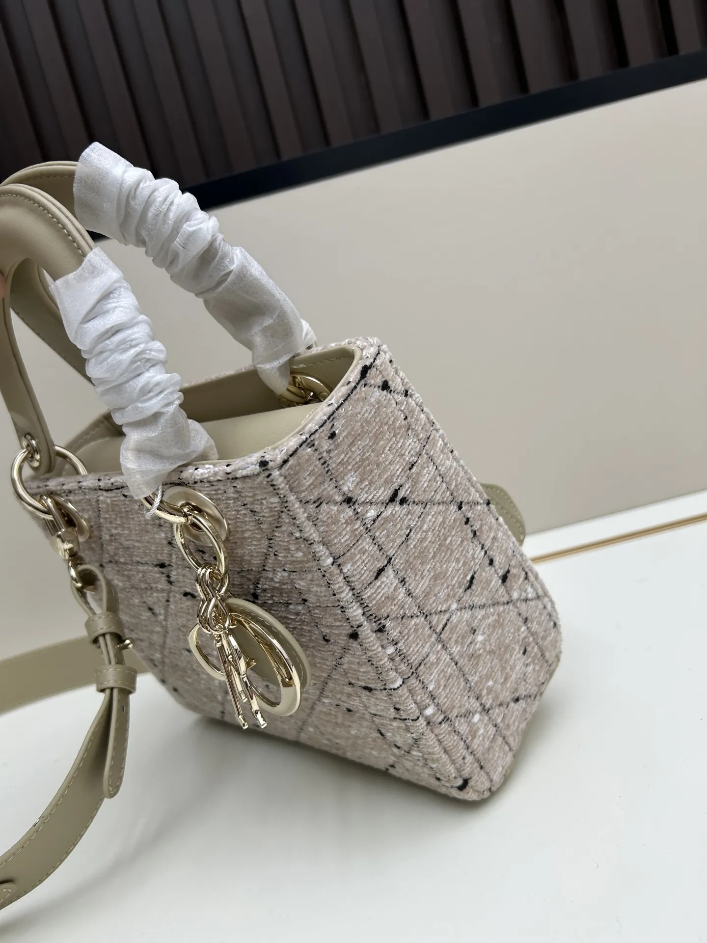 Christian Dior ブラックツイードバッグ 2388 - 画像 (7)