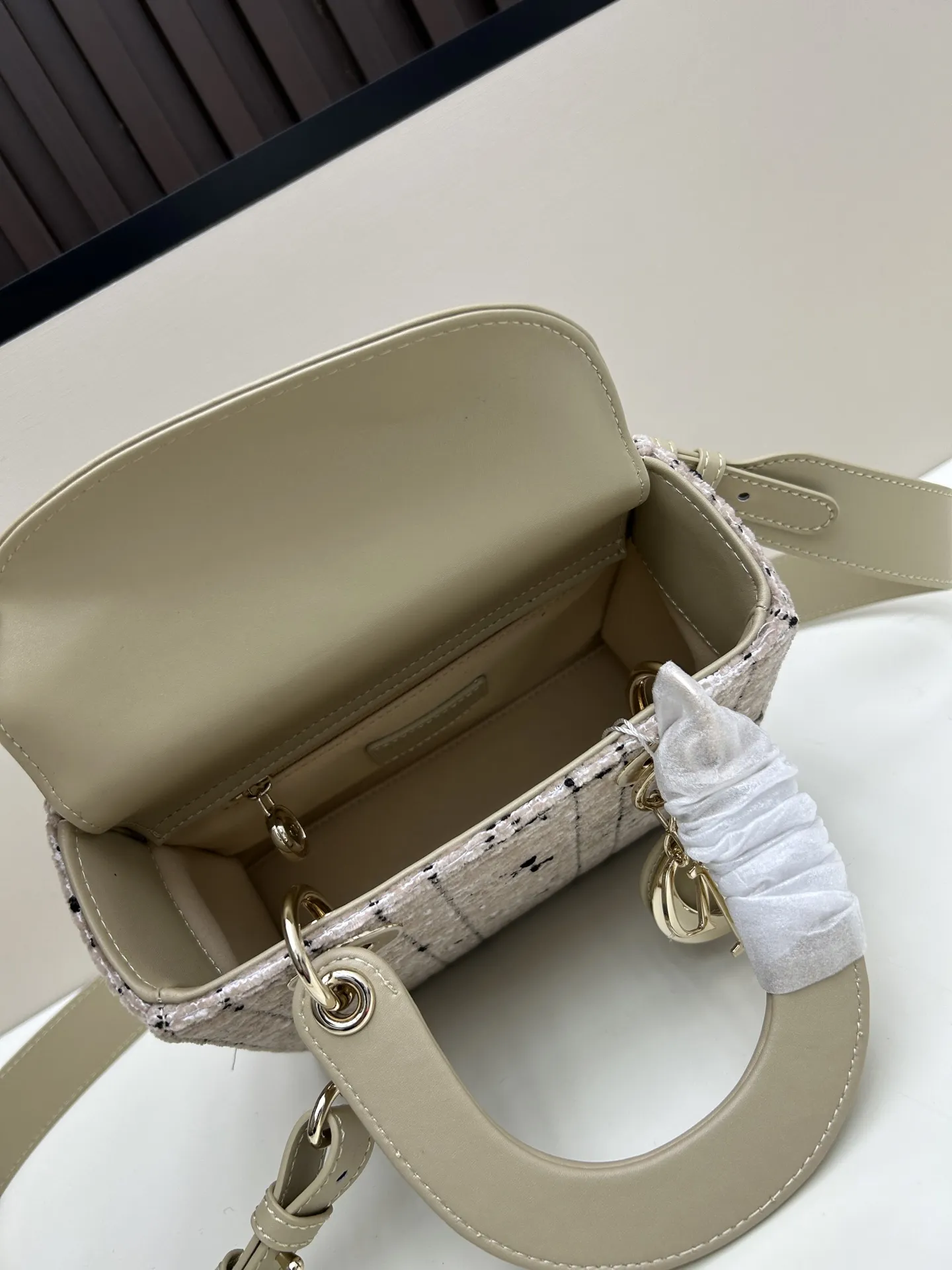 Christian Dior ブラックツイードバッグ 2388 - 画像 (8)