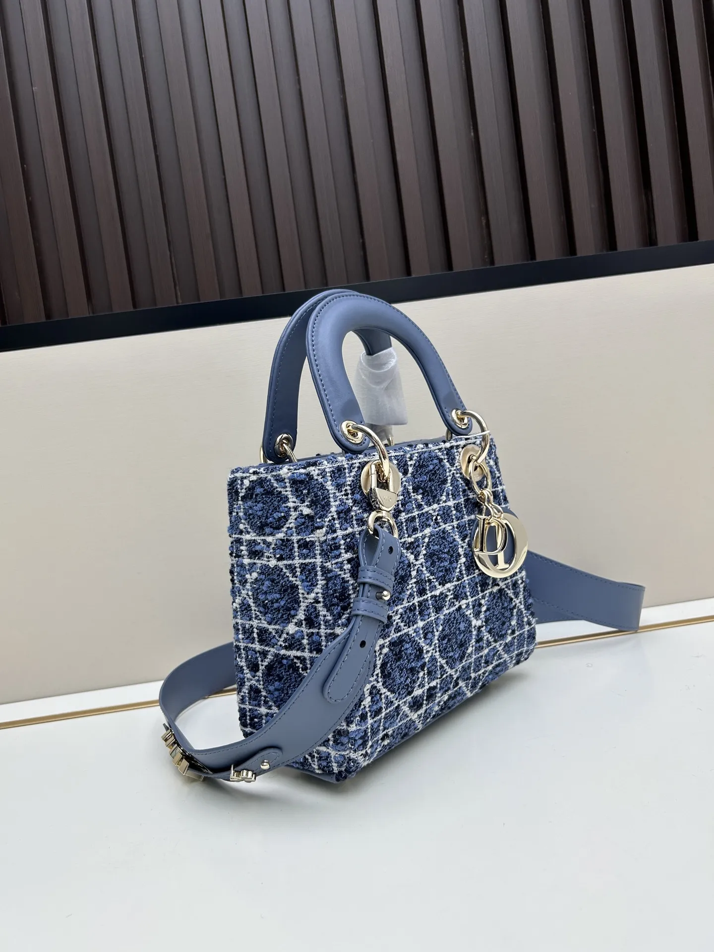 Dior ブルー粗花呢バッグ スタイル2388 - 画像 (3)