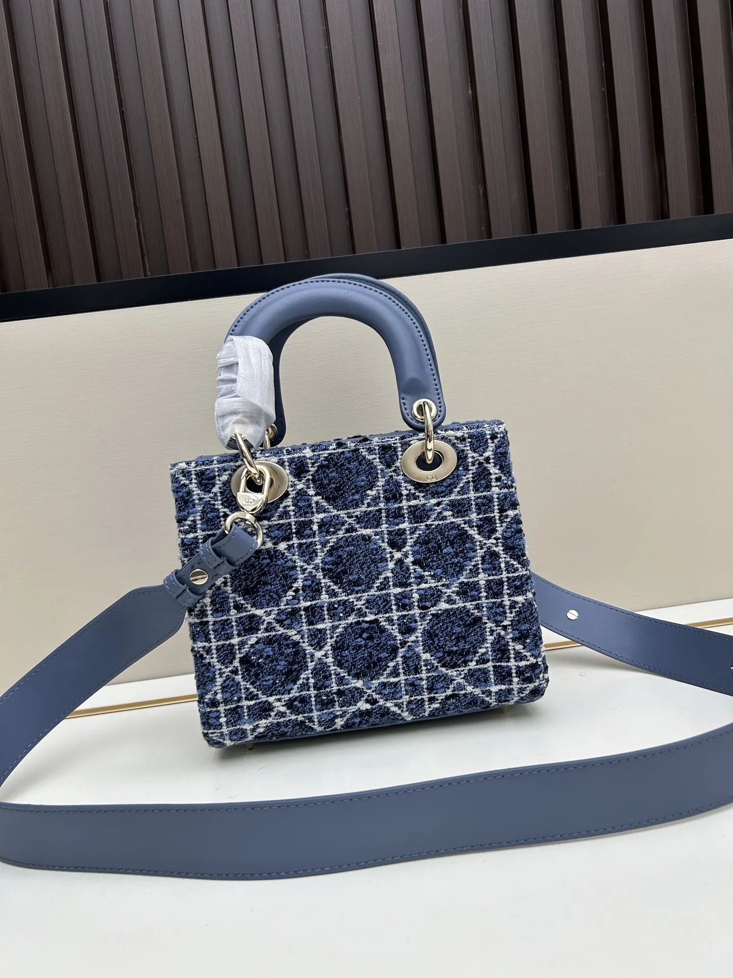 Dior ブルー粗花呢バッグ スタイル2388 - 画像 (4)