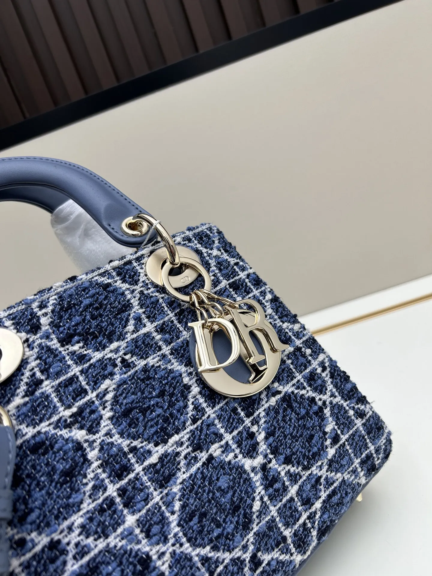 Dior ブルー粗花呢バッグ スタイル2388 - 画像 (5)