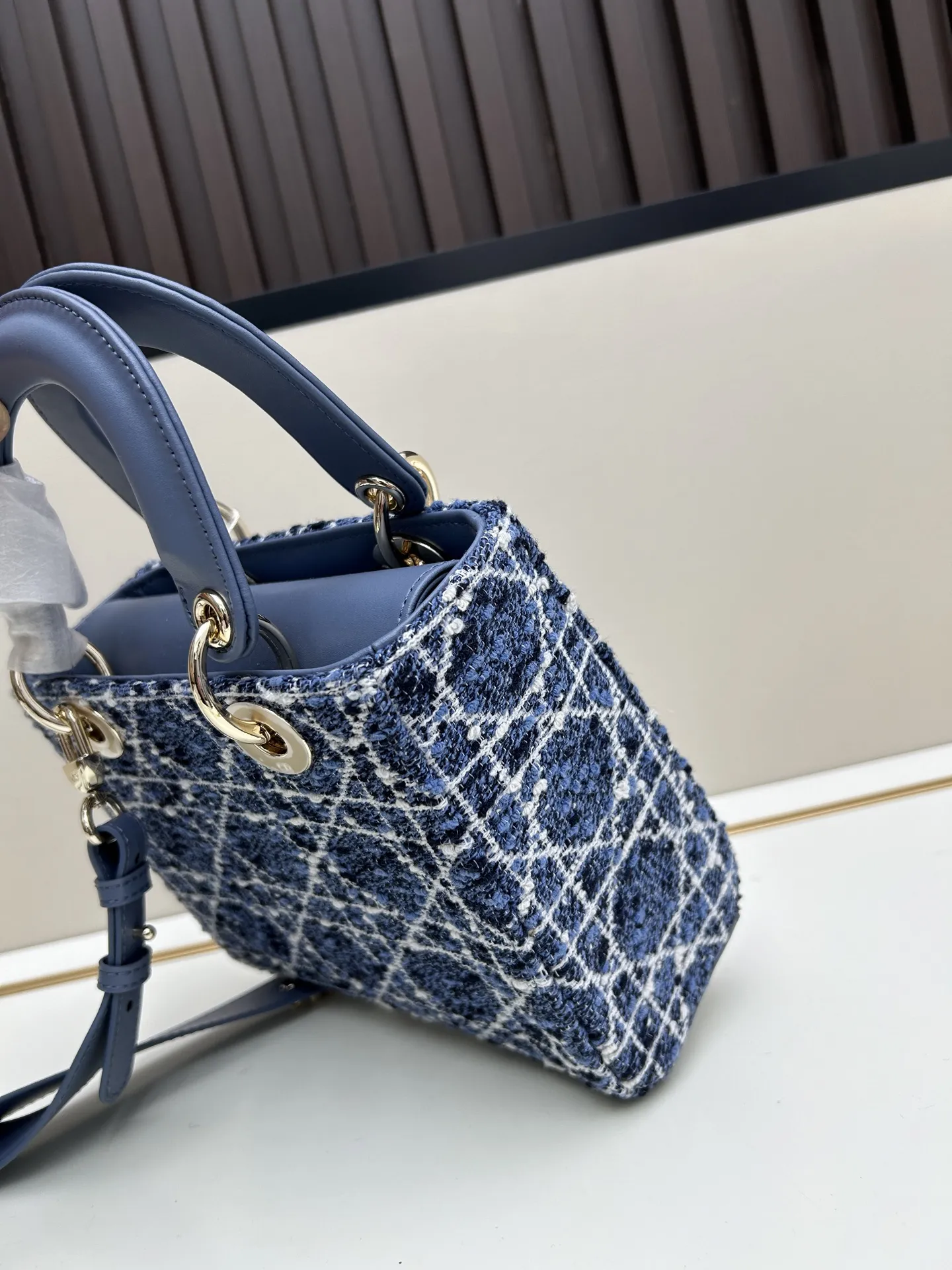 Dior ブルー粗花呢バッグ スタイル2388 - 画像 (7)