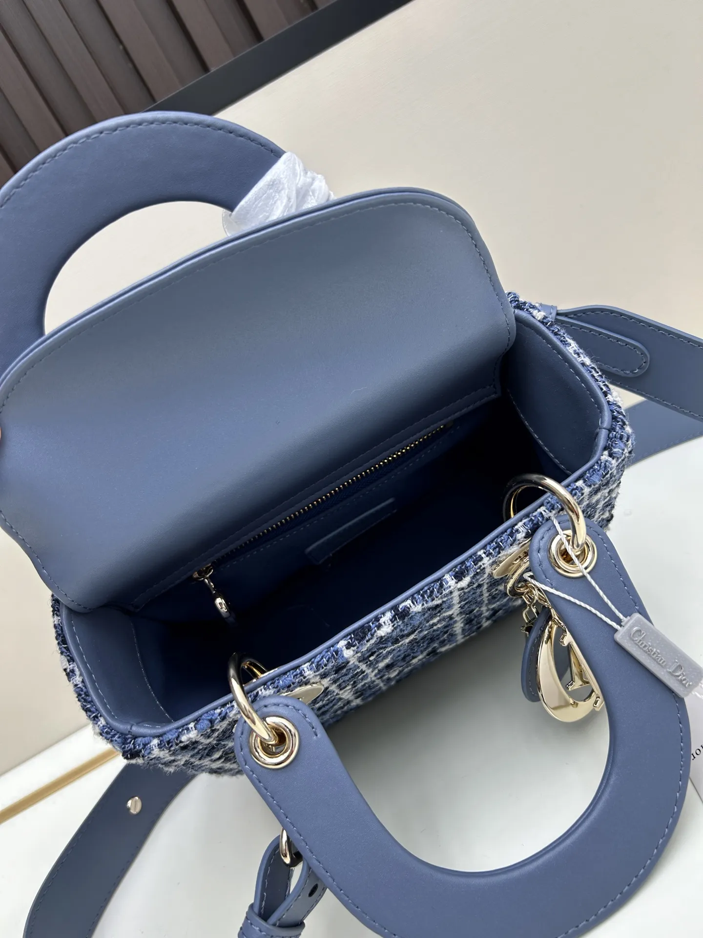 Dior ブルー粗花呢バッグ スタイル2388 - 画像 (8)