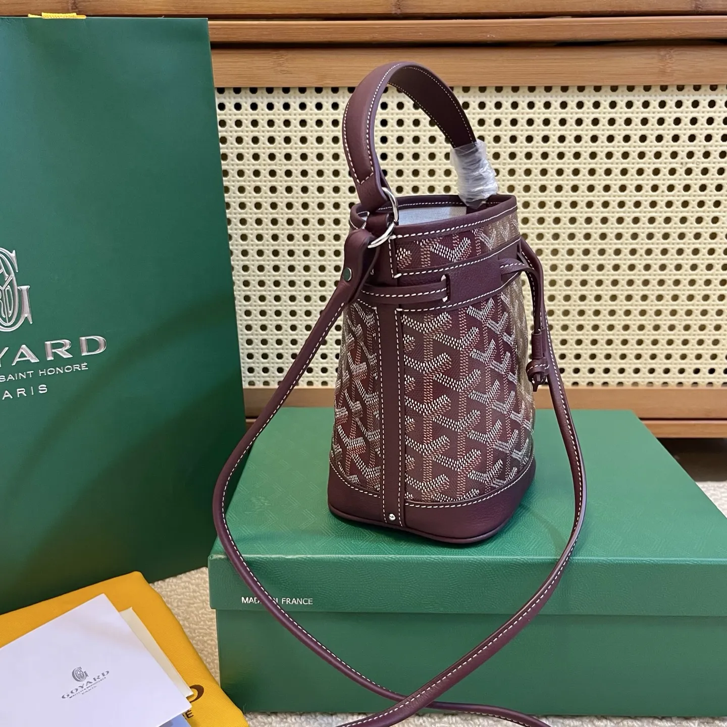 Goyard Petit Flot マルーンミニバケットバッグ - 画像 (3)