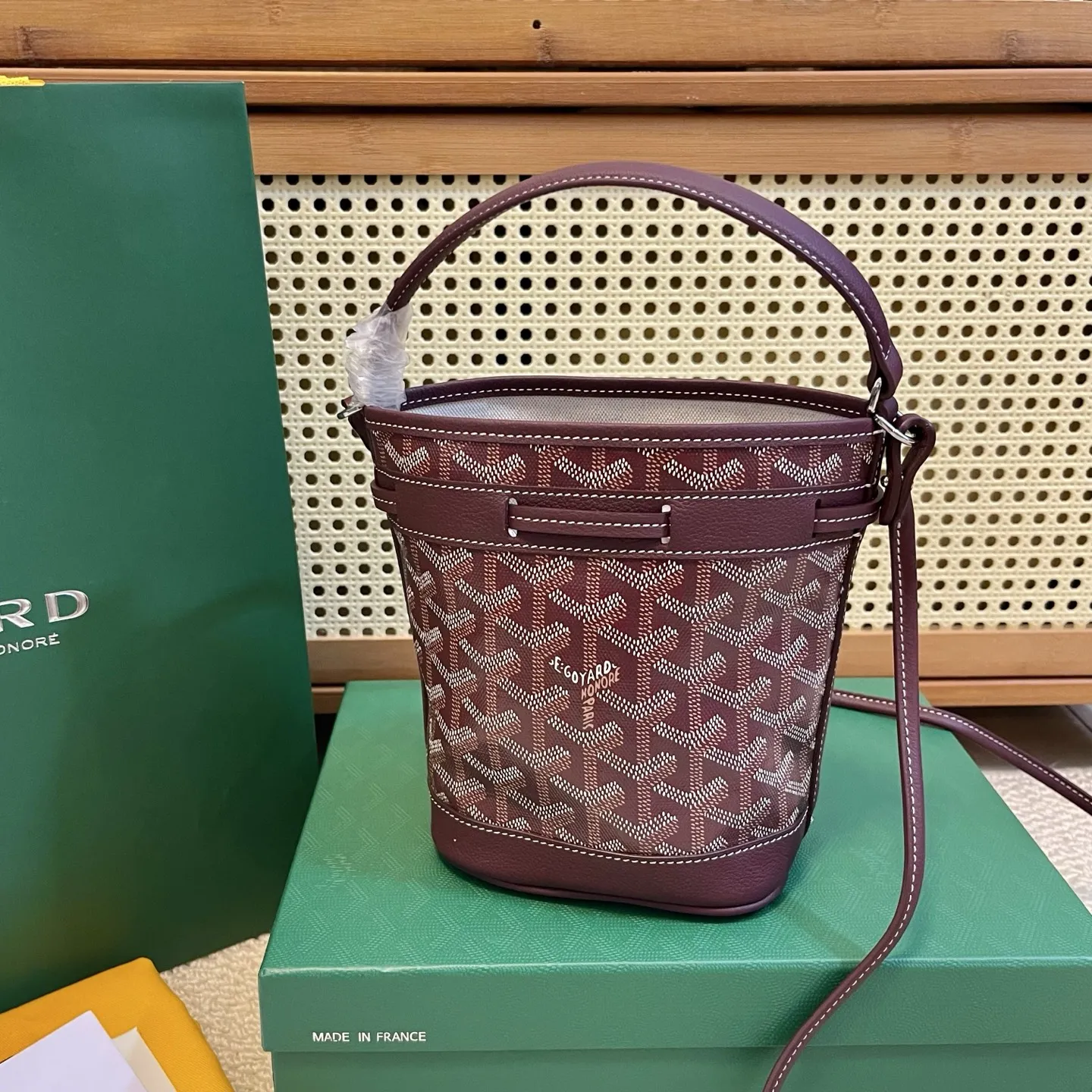 Goyard Petit Flot マルーンミニバケットバッグ - 画像 (4)