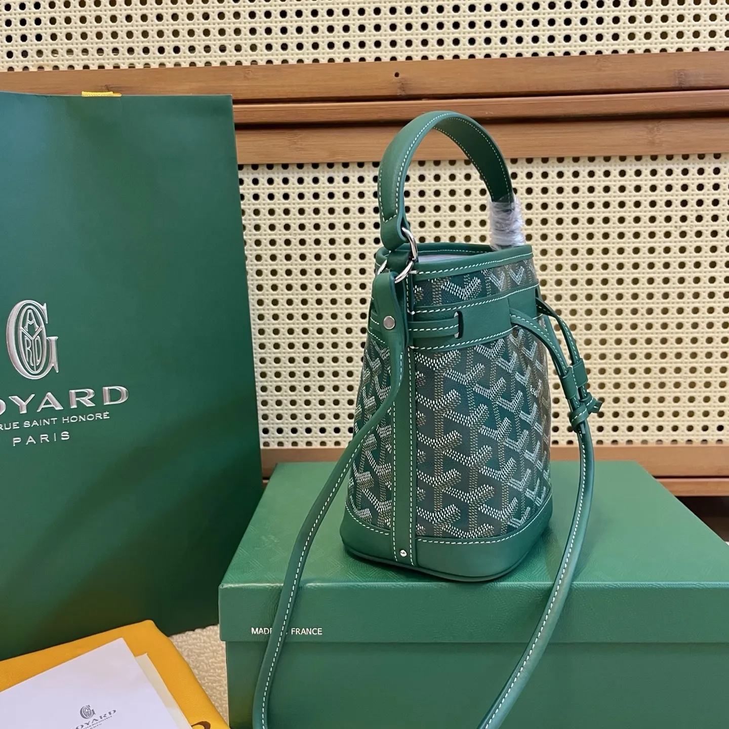 Goyard Petit Flot グリーン ミニバケットバッグ - 画像 (3)