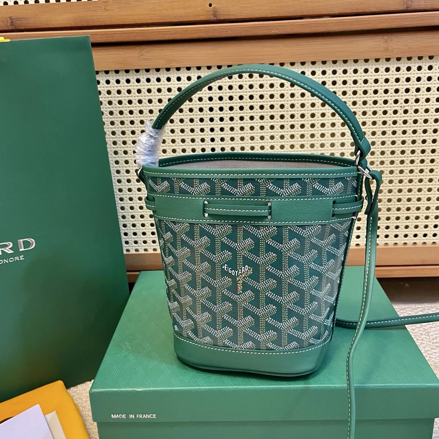 Goyard Petit Flot グリーン ミニバケットバッグ - 画像 (4)