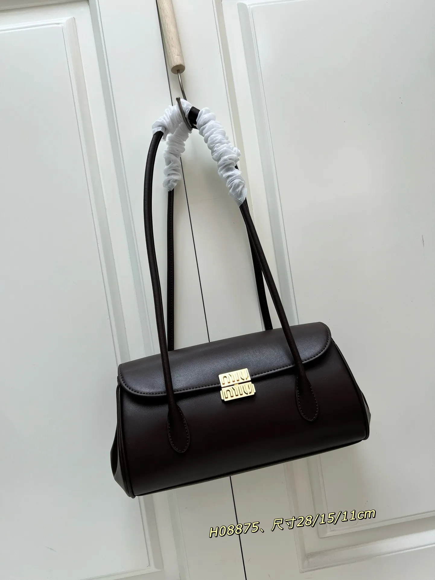 MiuMiu缪缪 ダークブラウン ハーフリジッドバッグ