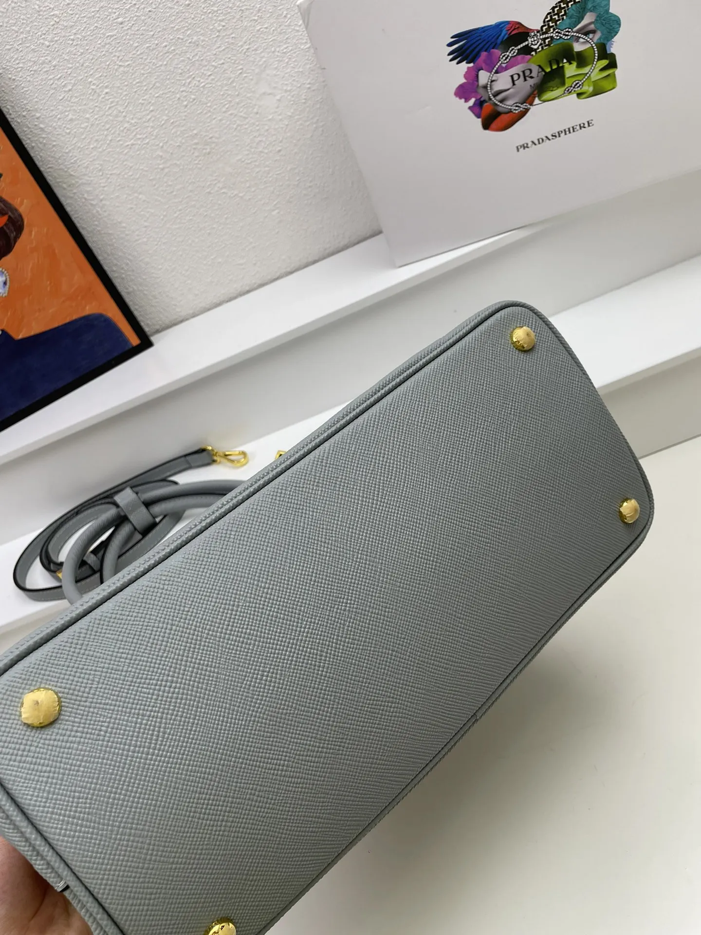 プラダ グレー クロスグレイン ショッピングバッグ - 画像 (7)