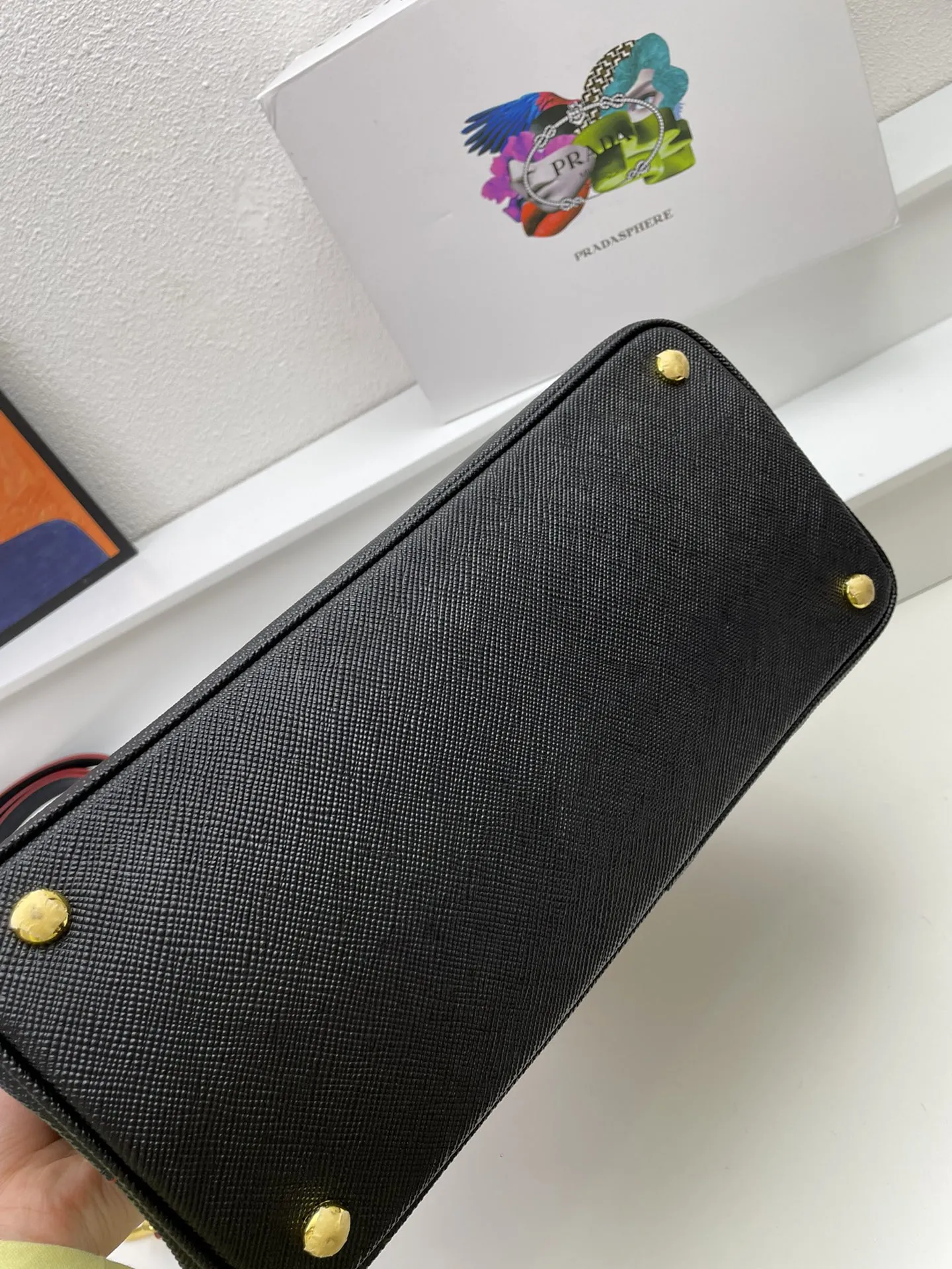 プラダ 2756# ブラック クロス柄ショルダーバッグ - 画像 (8)