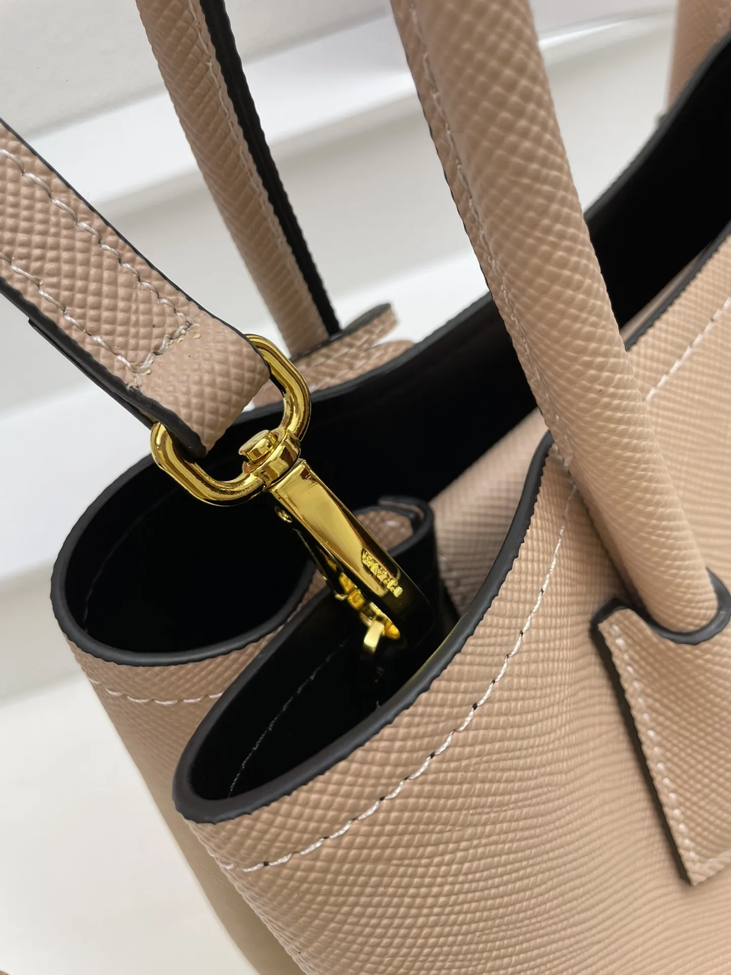 プラダ 2756# ベージュ クロスグレイン ショルダーバッグ - 画像 (8)