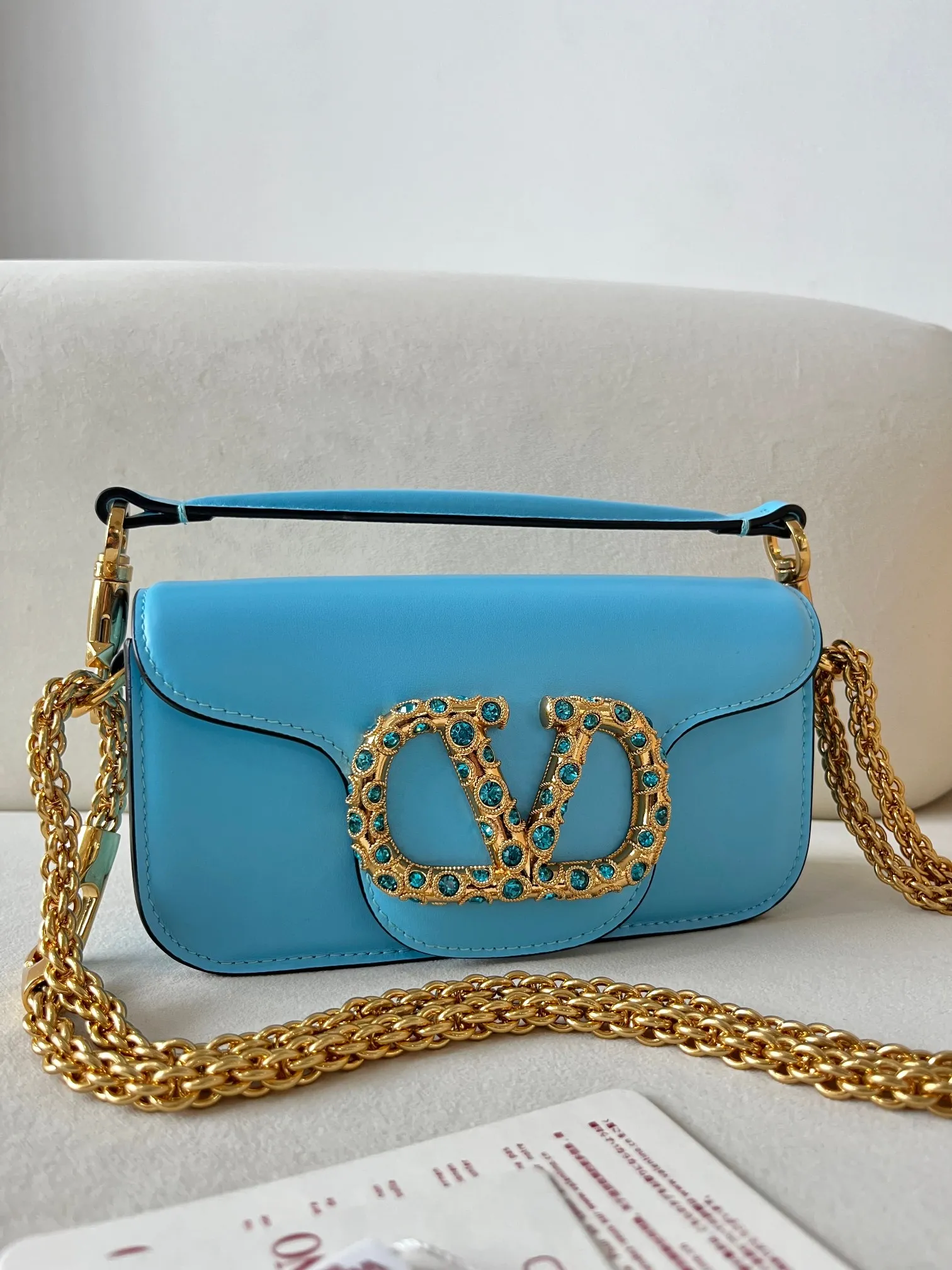 Valentinoブルーカーフスキーハンドバッグ - 画像 (3)