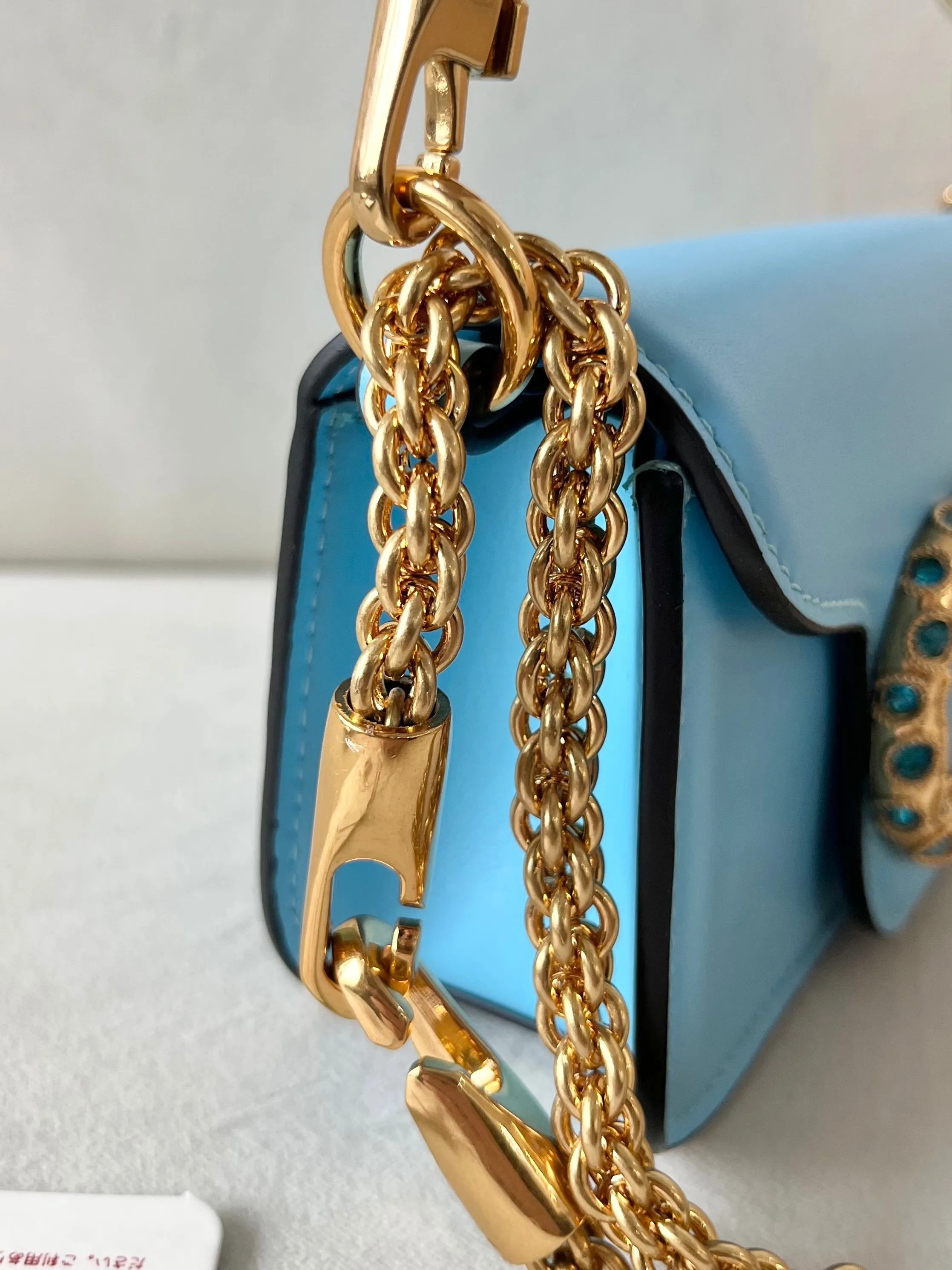 Valentinoブルーカーフスキーハンドバッグ - 画像 (4)