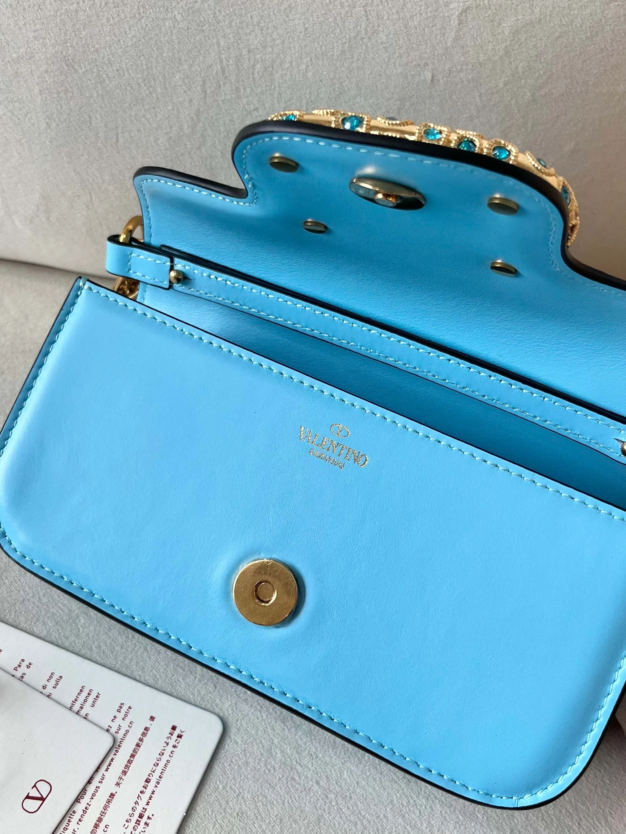 Valentinoブルーカーフスキーハンドバッグ - 画像 (8)