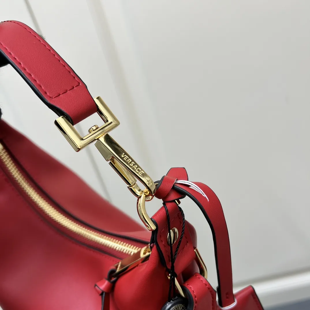 VERSACE 赤色レディースTag新月バッグH08885 - 画像 (8)