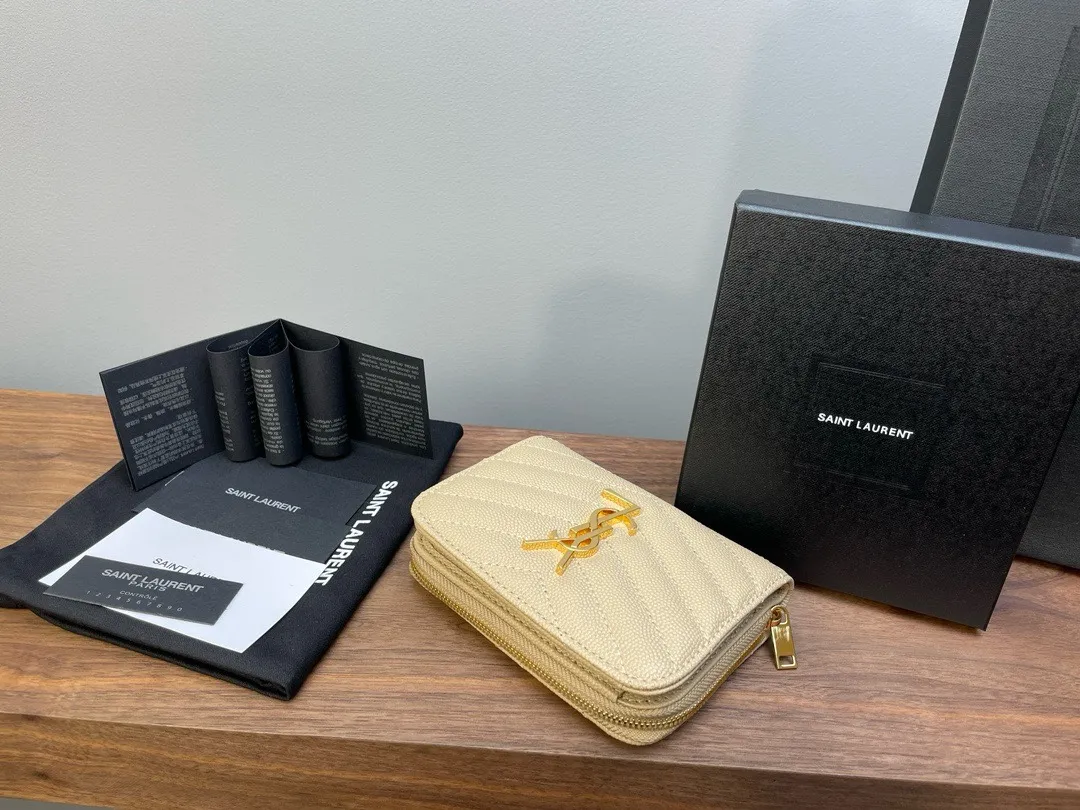 サンローラン カサンドル マトラッセ ウォレット ベージュ - 画像 (5)