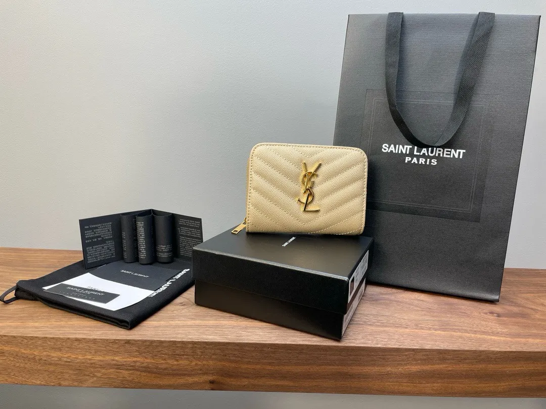 サンローラン カサンドル マトラッセ ウォレット ベージュ - 画像 (6)