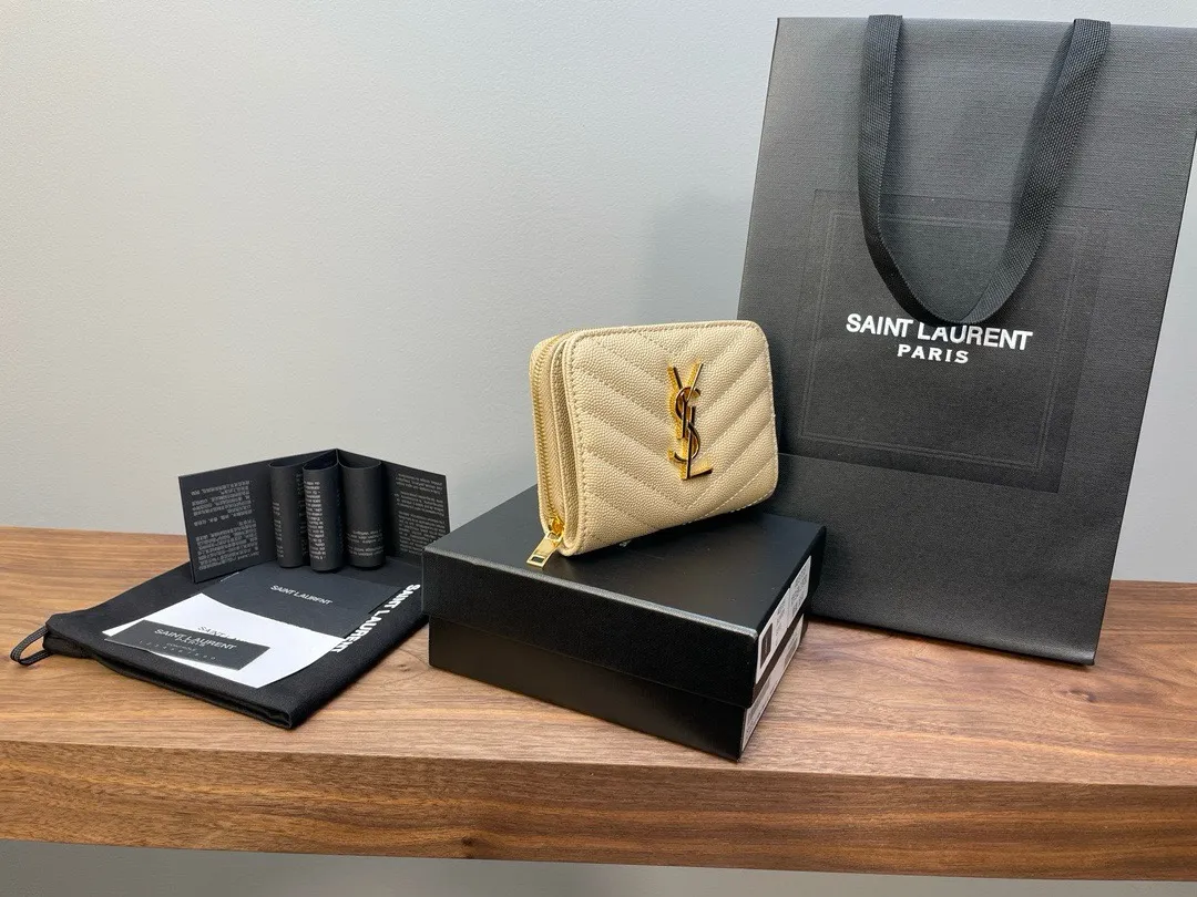 サンローラン カサンドル マトラッセ ウォレット ベージュ - 画像 (7)