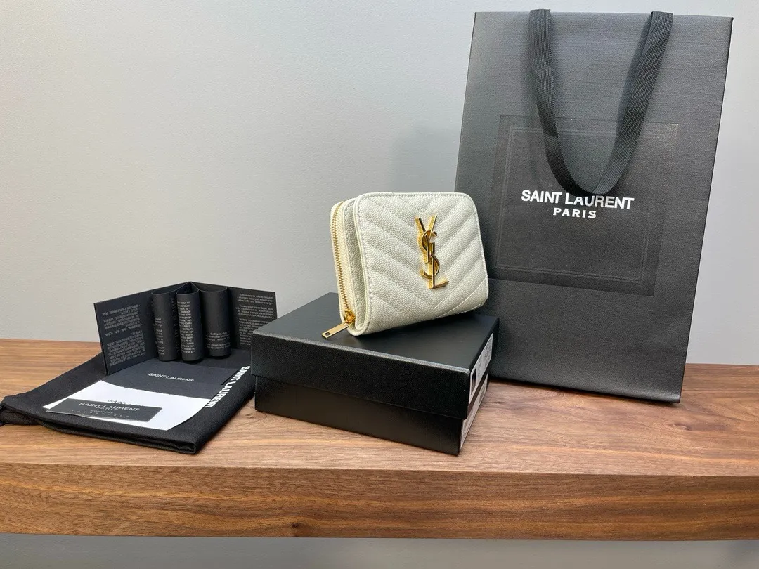 サンローラン カサンドル マトラッセ ウォレット クリーム - 画像 (3)