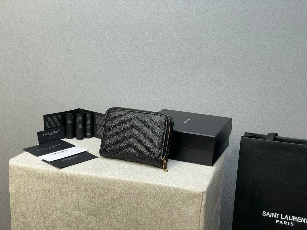 サンローラン カサンドル マトラッセ ウォレット ブラック ゴールド - 画像 (5)