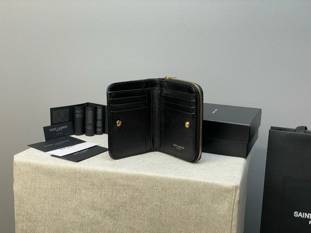 サンローラン カサンドル マトラッセ ウォレット ブラック ゴールド - 画像 (7)