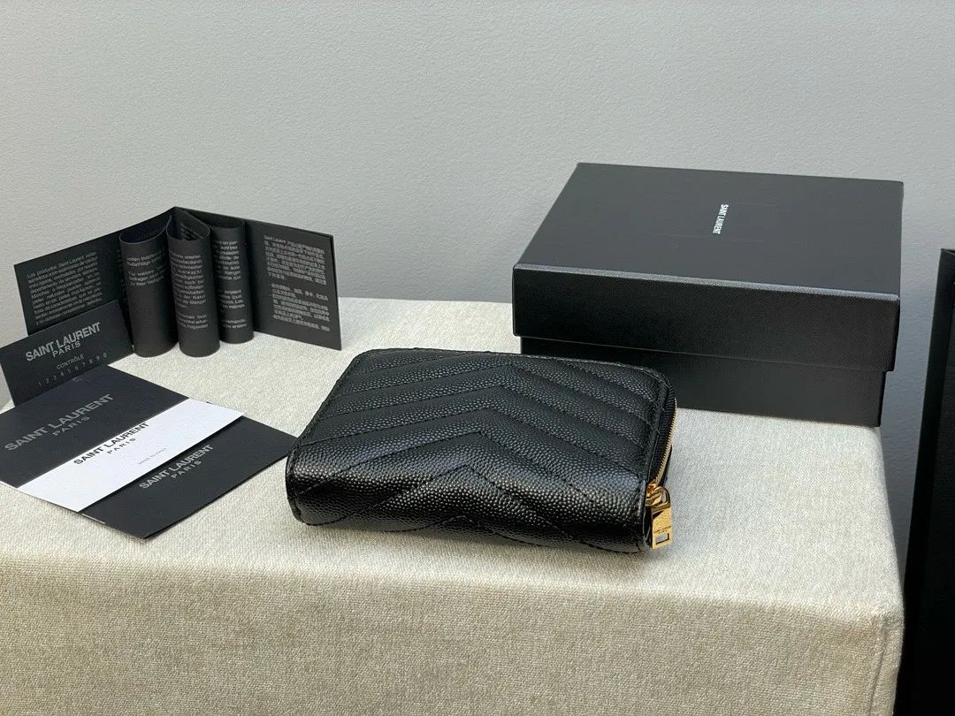 サンローラン カサンドル マトラッセ ウォレット ブラック ゴールド - 画像 (8)