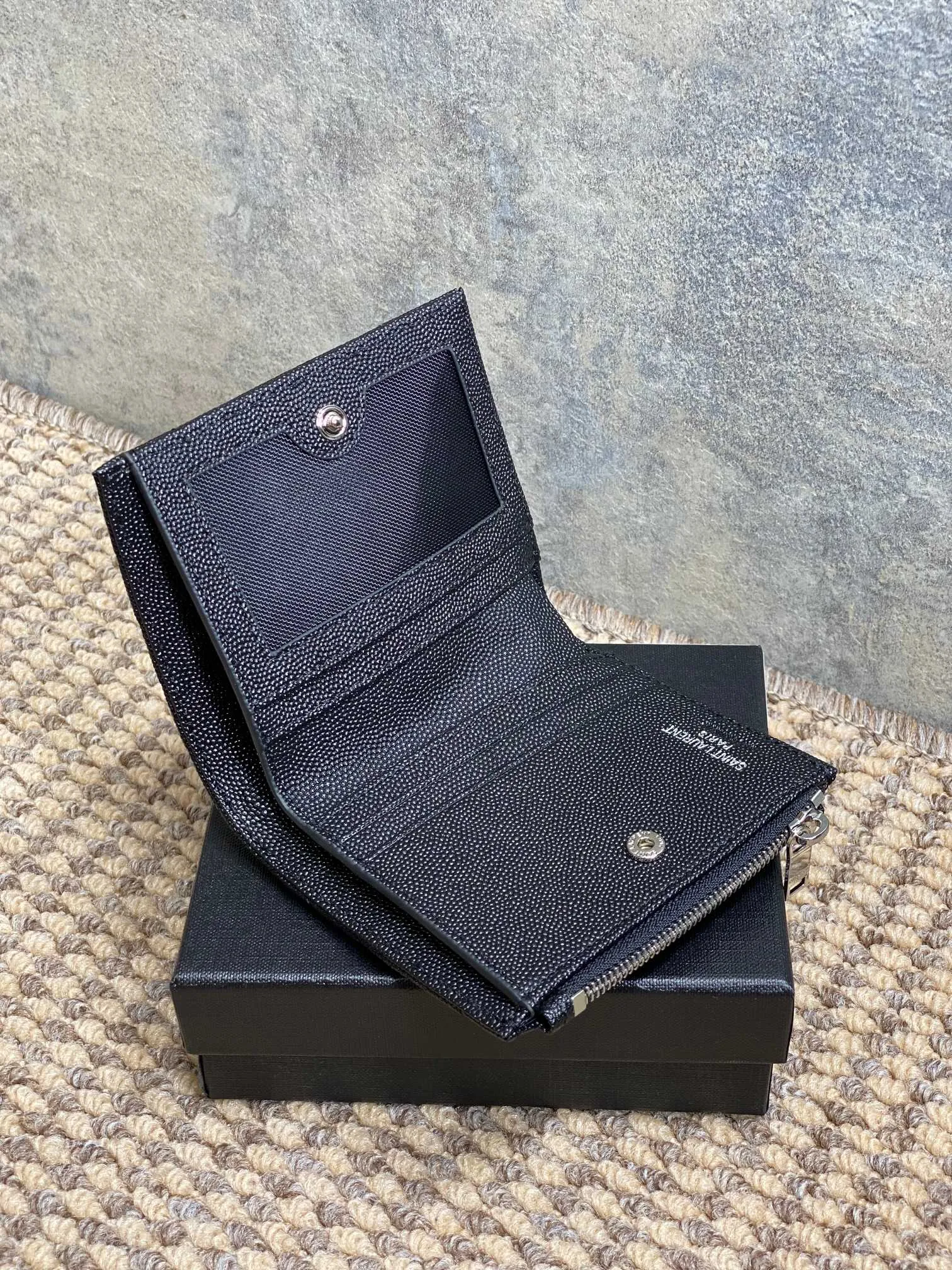 YSL サンローラン キャビアウォレット ブラック キルティング - 画像 (10)