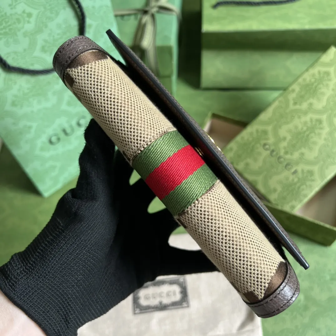 グッチ アリア ウォレット 523153 ブラウン GGキャンバス - 画像 (3)