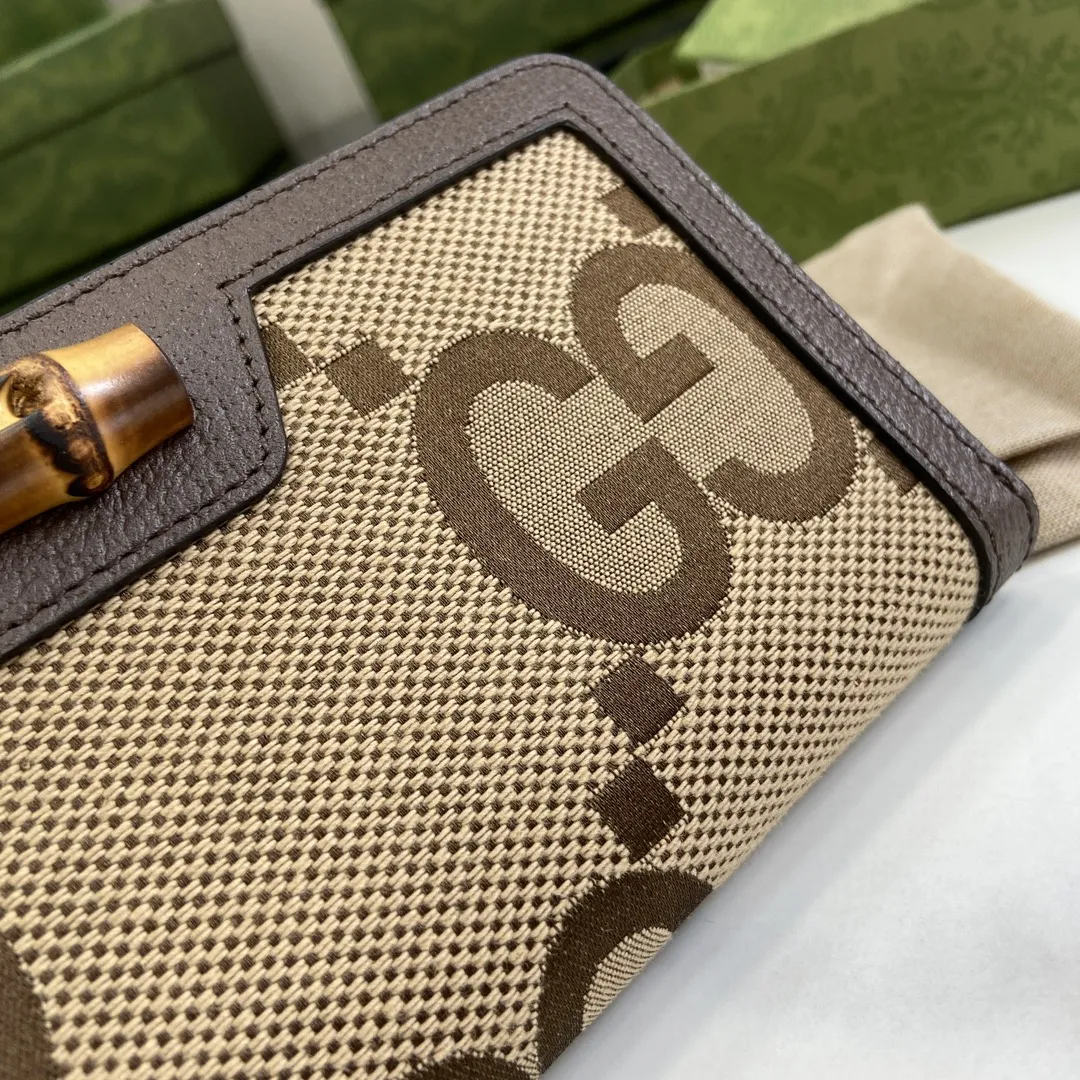 グッチ アリア バンブーウォレット ブラウン キャンバス GG - 画像 (8)