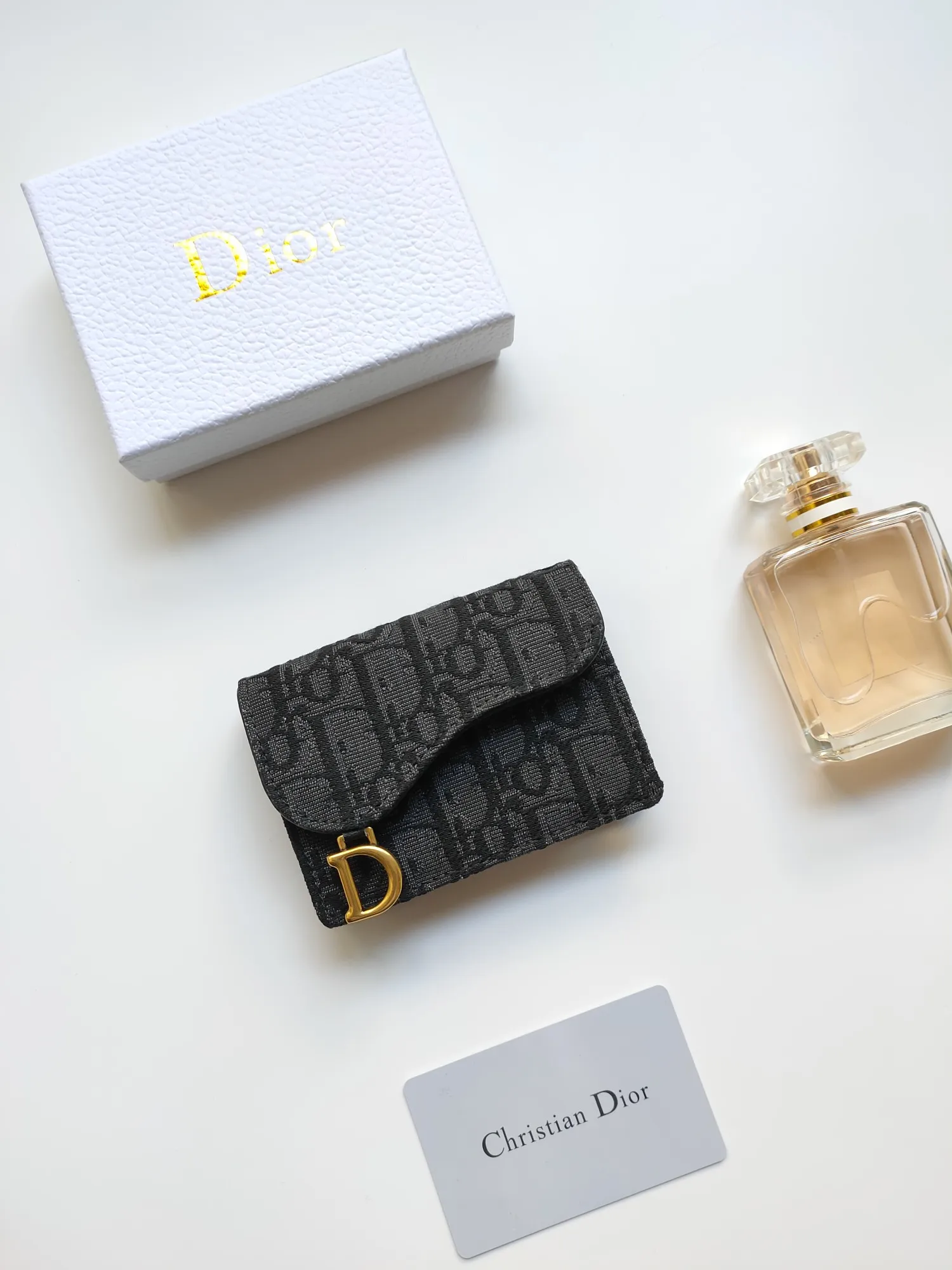 ディオール サドル フラップ カードホルダー ブラック オブリーク