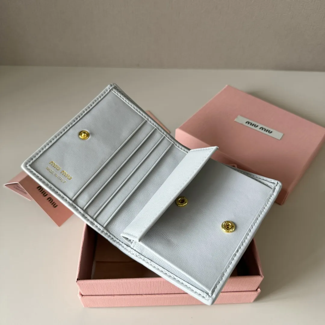 ミュウミュウ ポケットウォレット 5MV204 グレーブルー マトラッセ - 画像 (9)