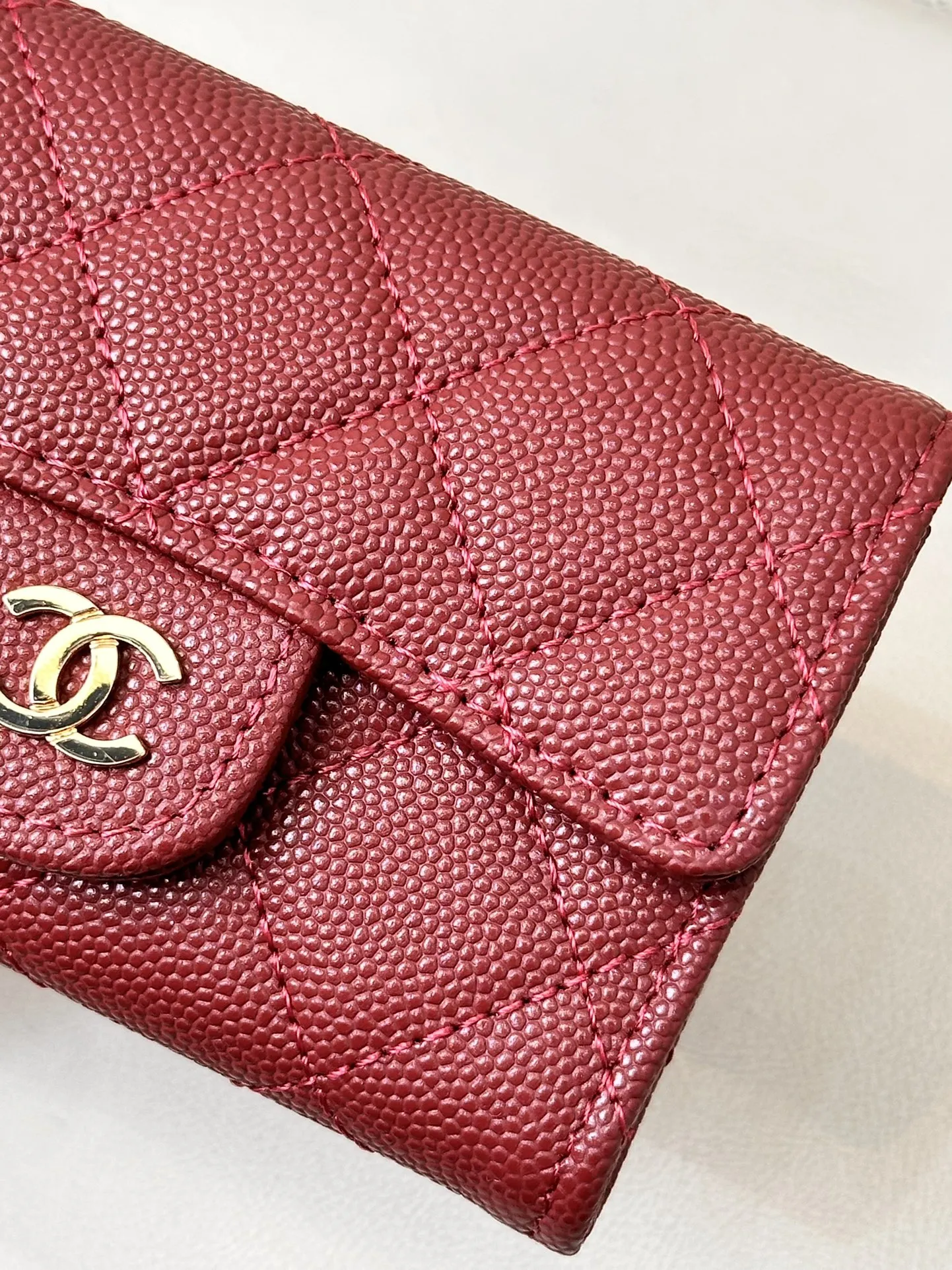 シャネル クラシック フラップ コインパース レッド キルティング - 画像 (3)
