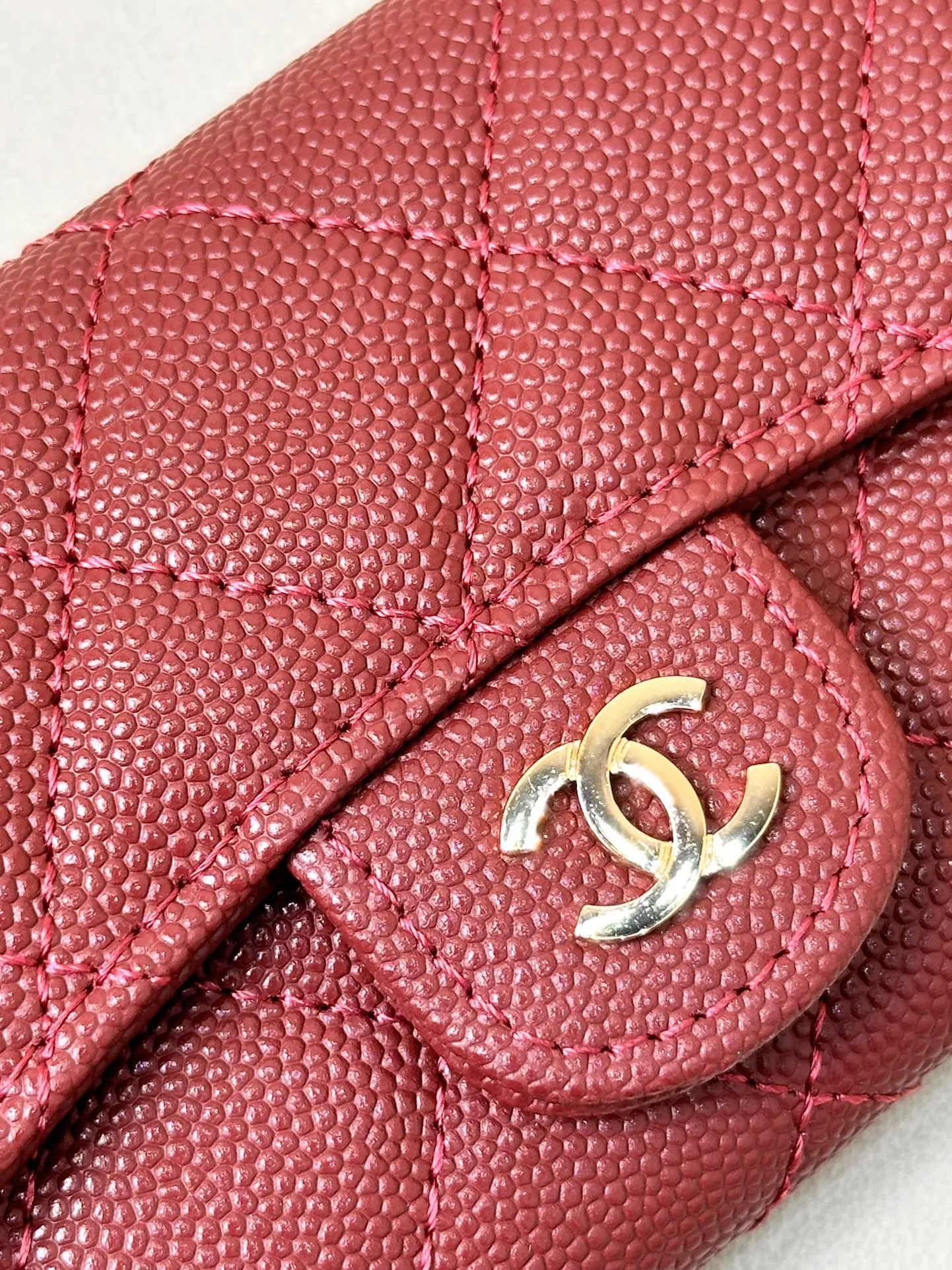 シャネル クラシック フラップ コインパース レッド キルティング - 画像 (4)