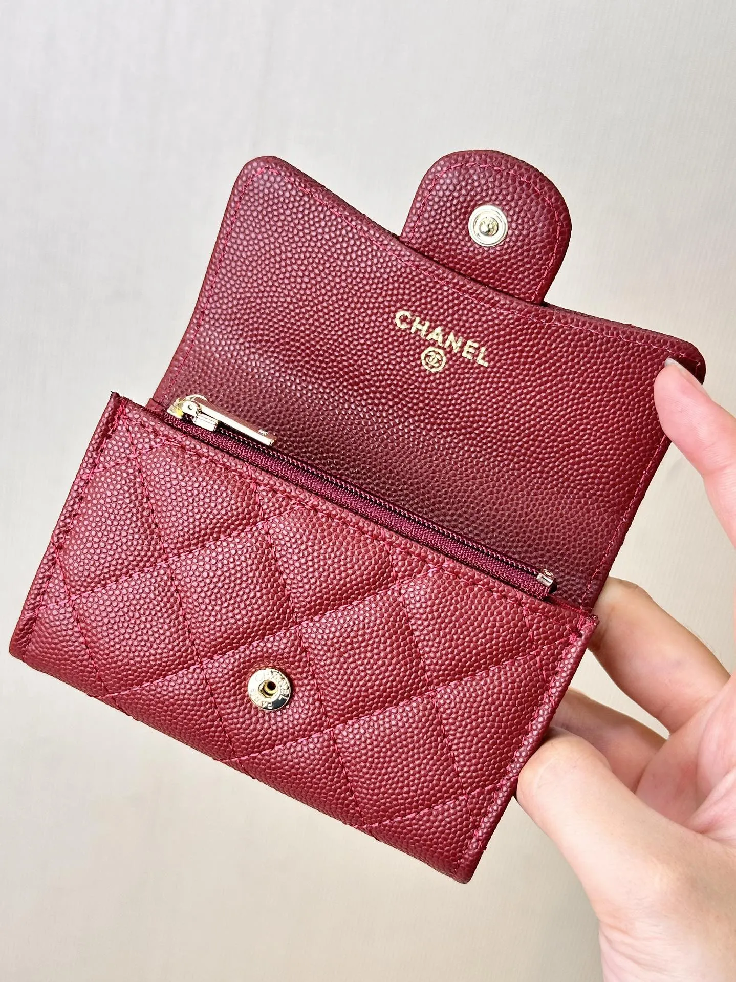 シャネル クラシック フラップ コインパース レッド キルティング - 画像 (9)