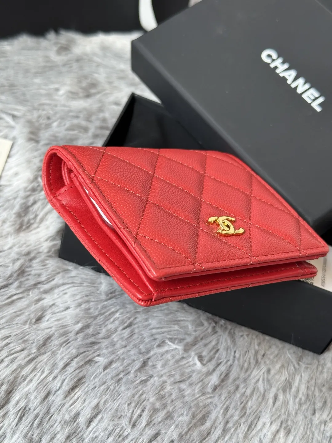 シャネル A84028 レッド キルティング ウォレット - 画像 (5)