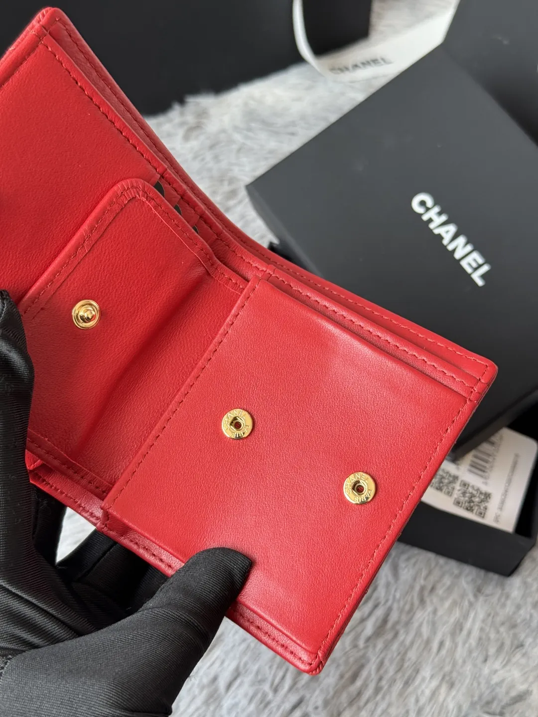 シャネル A84028 レッド キルティング ウォレット - 画像 (9)