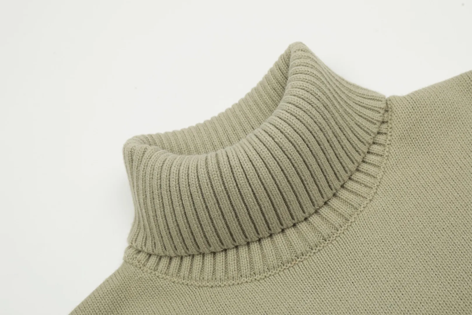 Ami Heart Turtleneck Sweater Khaki Style - Image 4