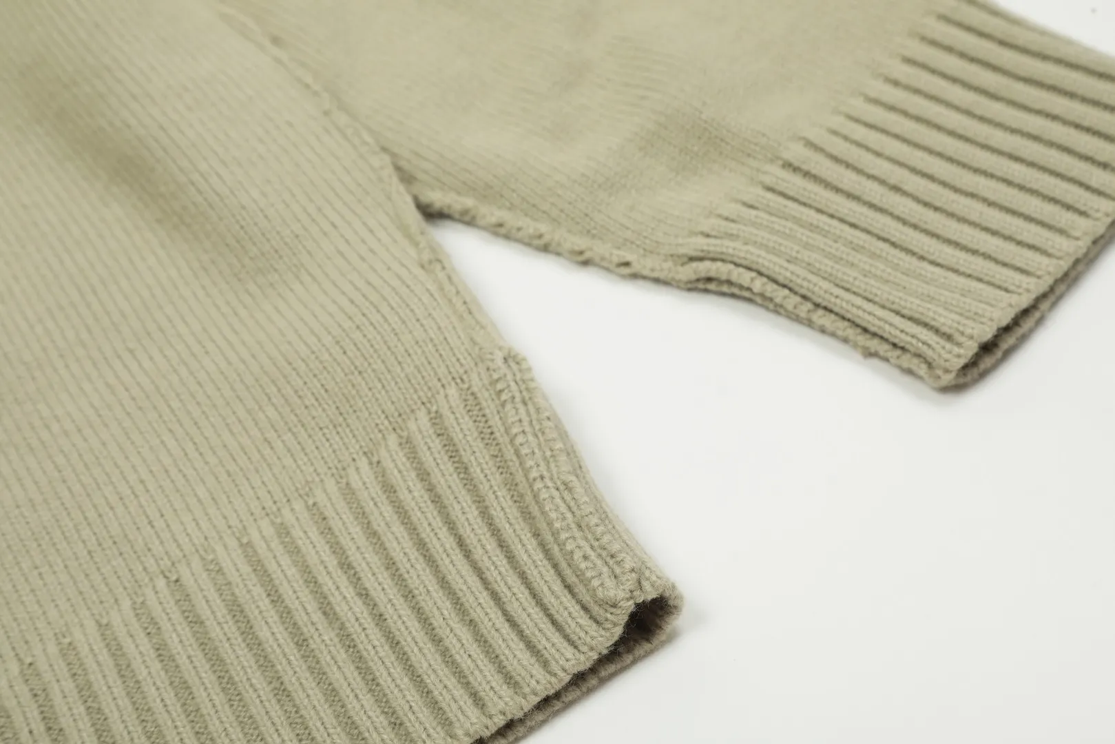 Ami Heart Turtleneck Sweater Khaki Style - Image 9