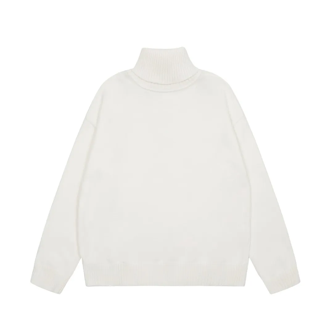 Ami Heart Classic Turtleneck Sweater White - Image 3