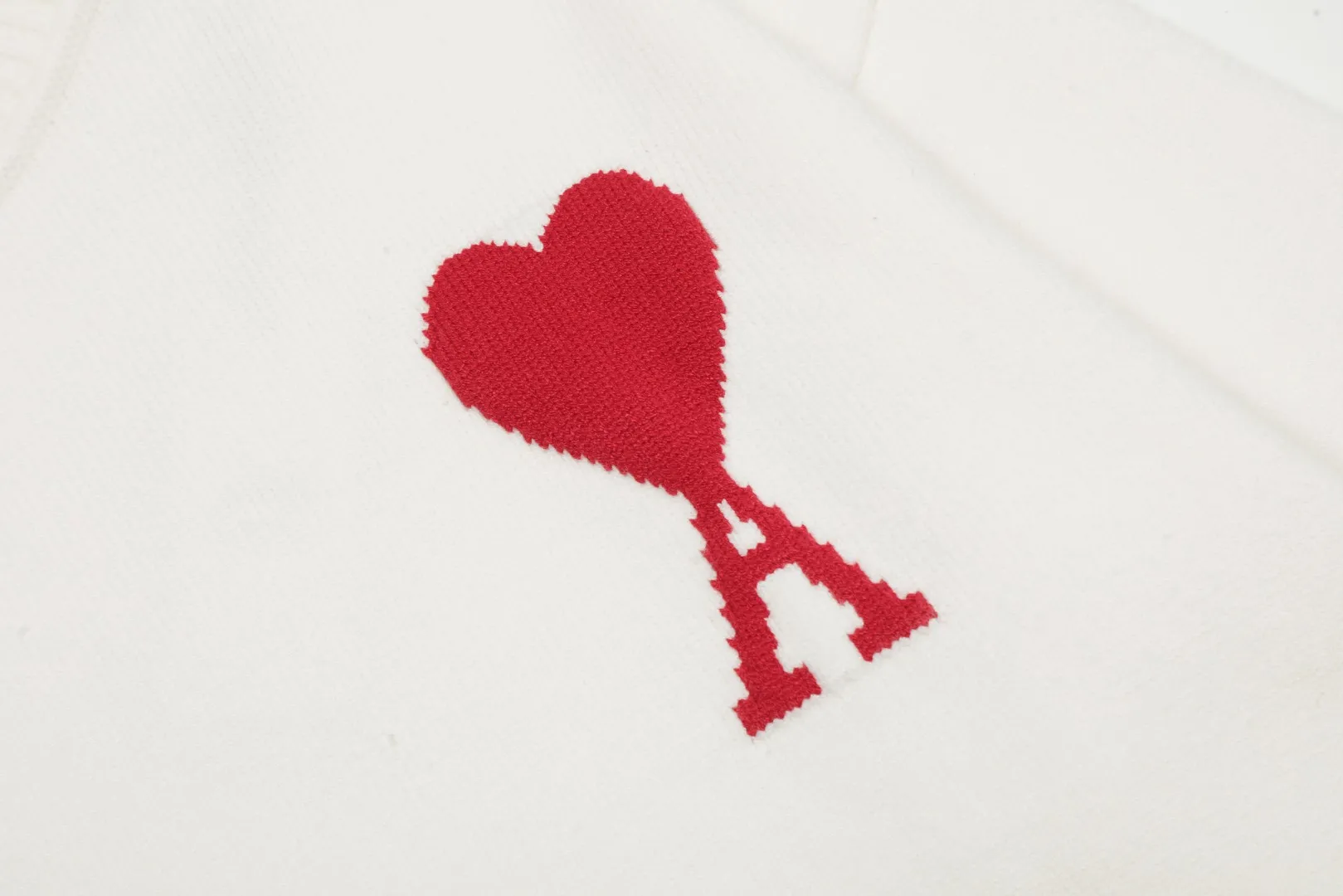 Ami Heart Classic Turtleneck Sweater White - Image 6