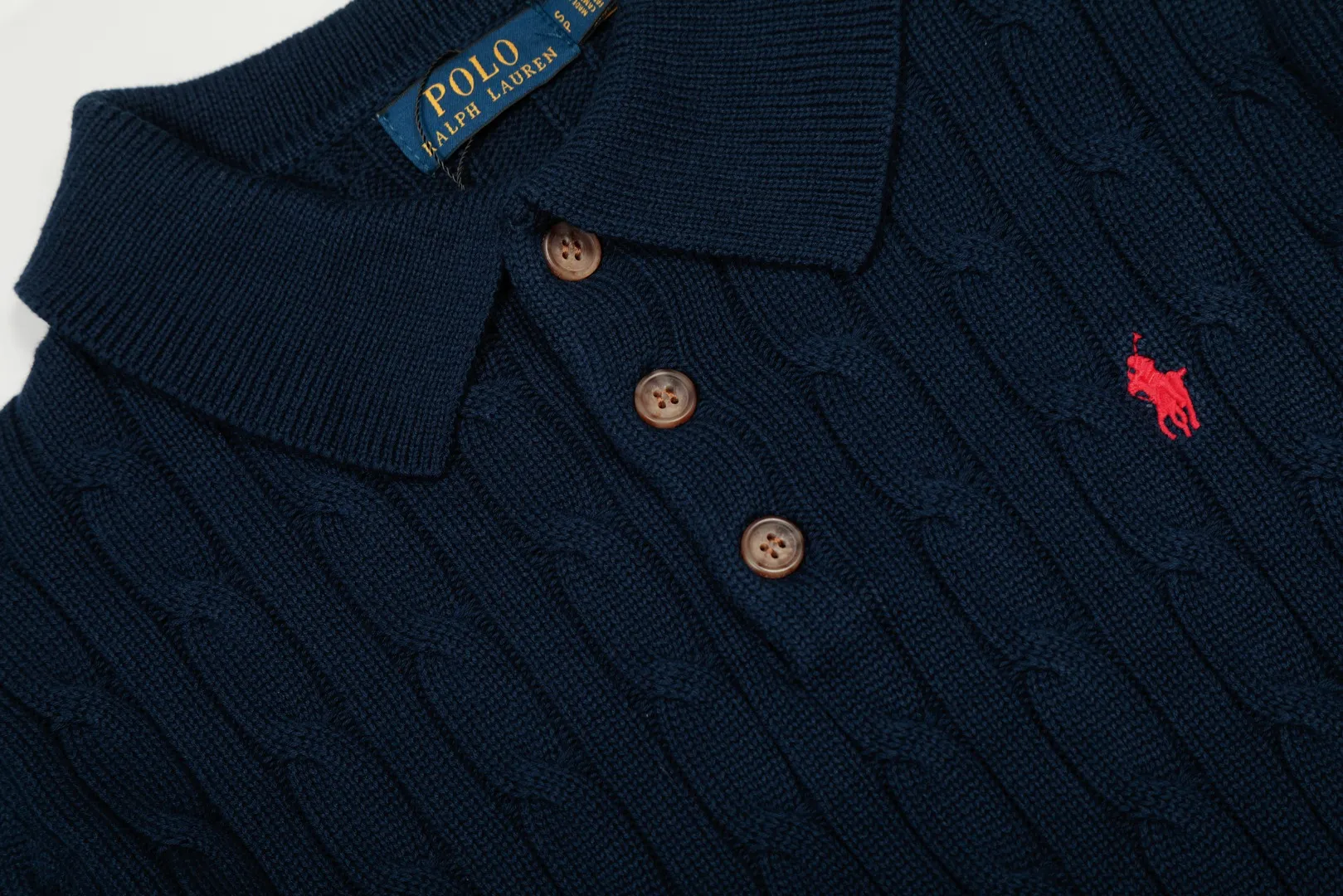 Ralph Lauren Polo Cable Knit Sweater Navy - Image 5