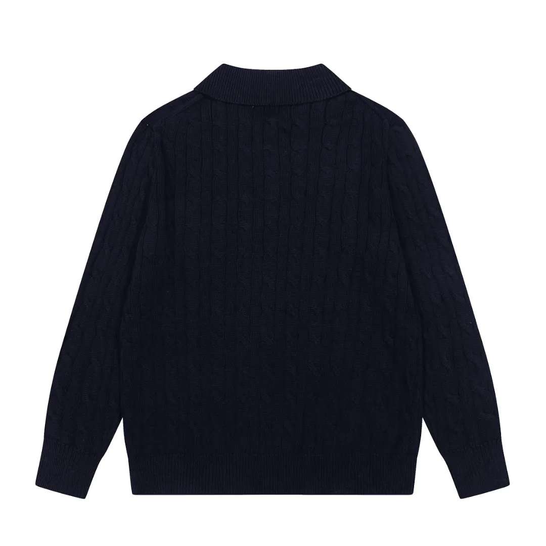 Ralph Lauren Polo Sweater Navy Cable Knit - Image 3