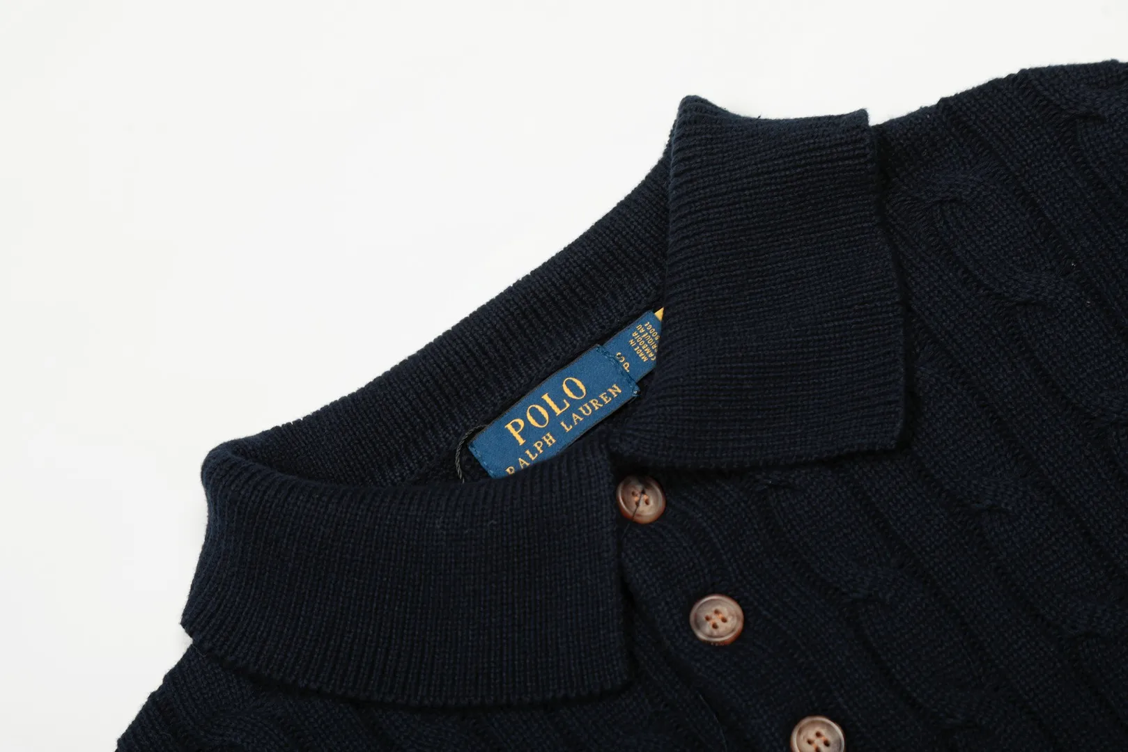 Ralph Lauren Polo Sweater Navy Cable Knit - Image 4