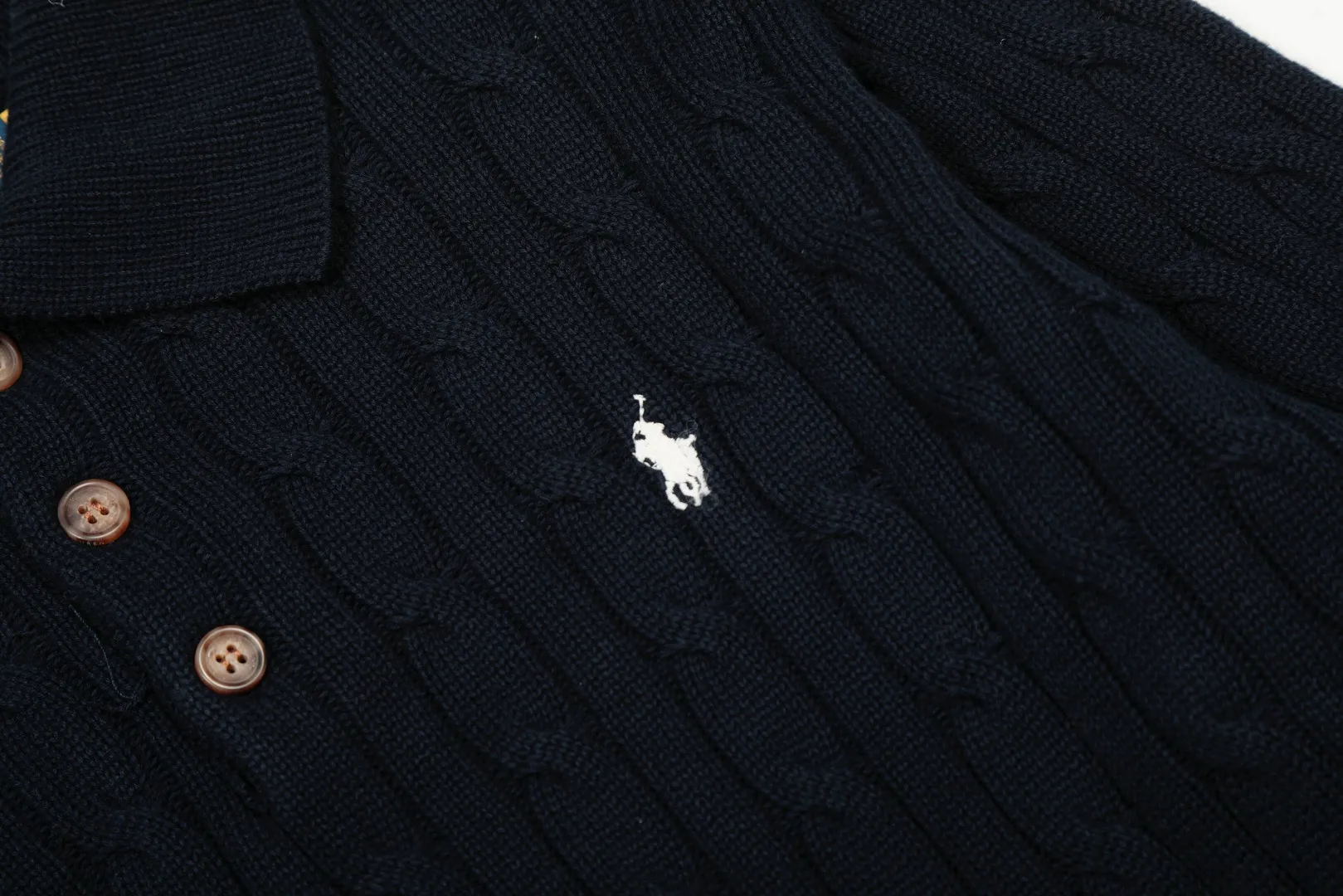 Ralph Lauren Polo Sweater Navy Cable Knit - Image 6