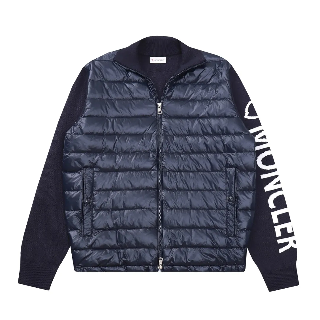 Moncler M29 Knit Down Jacket Navy Blue