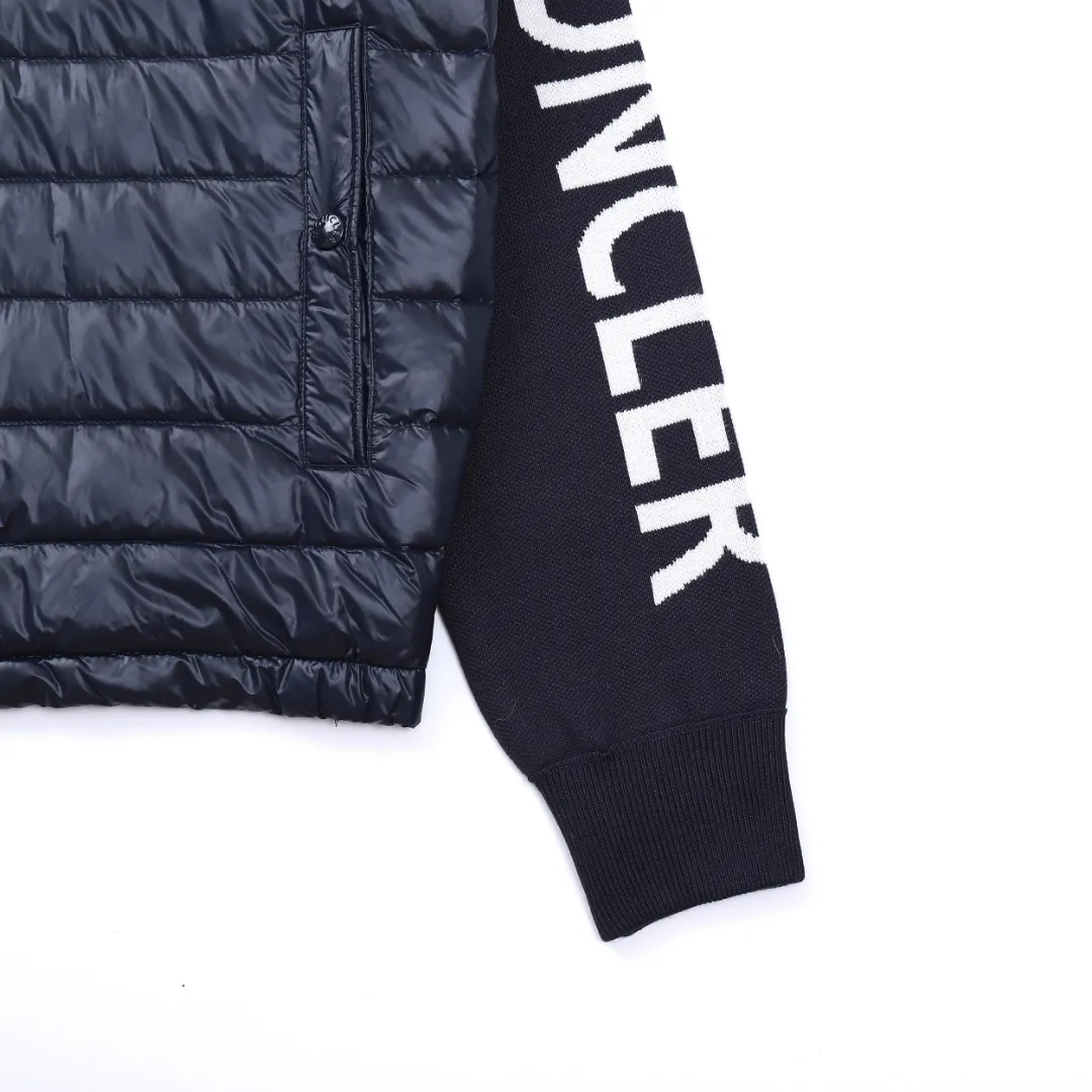 Moncler M29 Knit Down Jacket Navy Blue - Image 9
