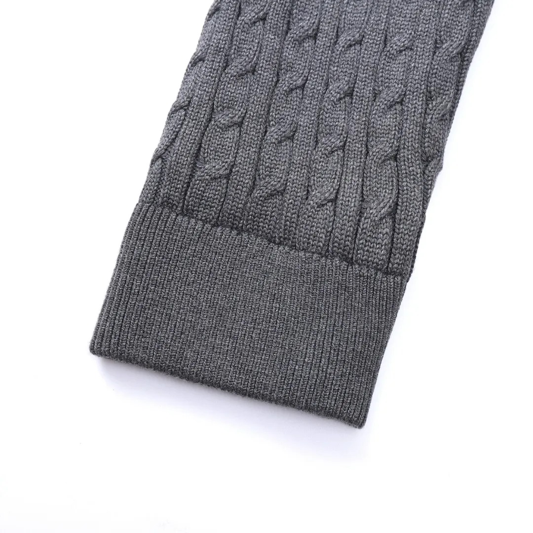 Moncler Knit Down Jacket Grey Stand Collar - Image 13