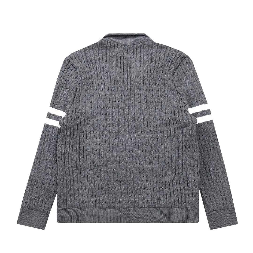 Moncler Knit Down Jacket Grey Stand Collar - Image 4